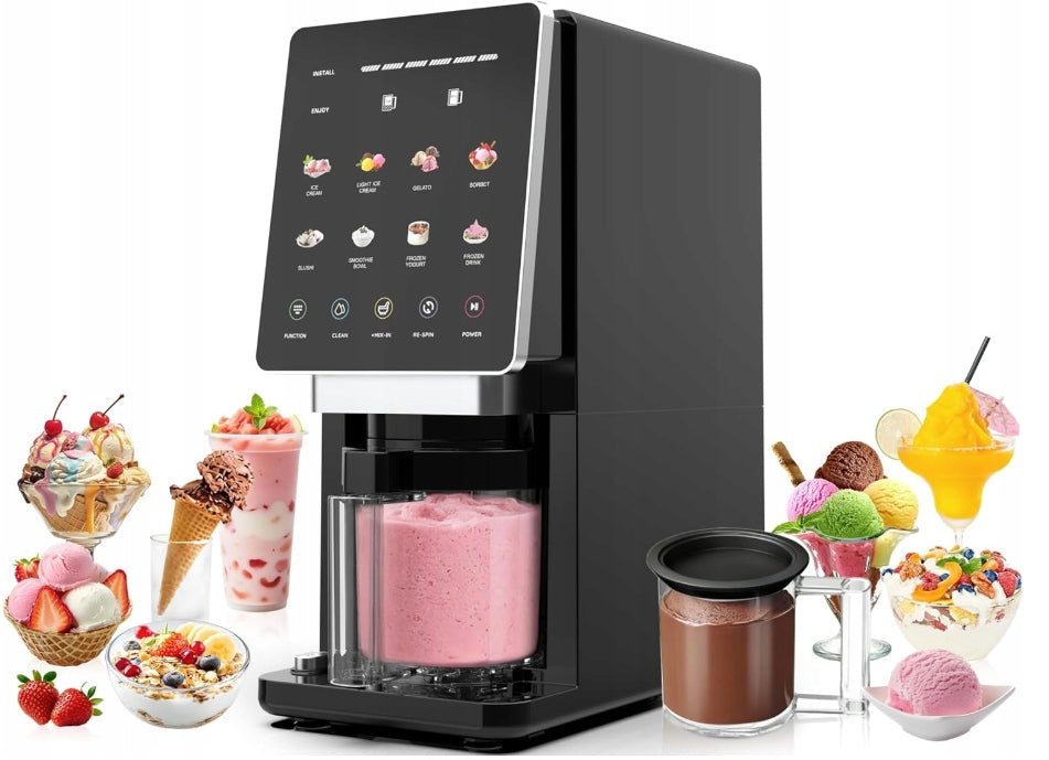 MASZYNA DO LODÓW MOCNA 1800W 10W1 MASZYNA DO LODÓW MROŻONY PRZEKĄSEK 650ML Dominant color black