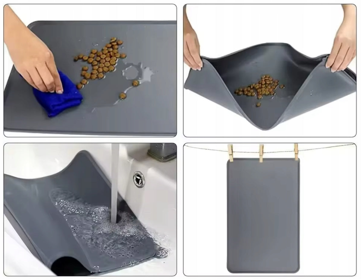 MAT CAT DOG BOWL PAD SILICONE 28x28 cm SOFT DURABLE Brand DKM