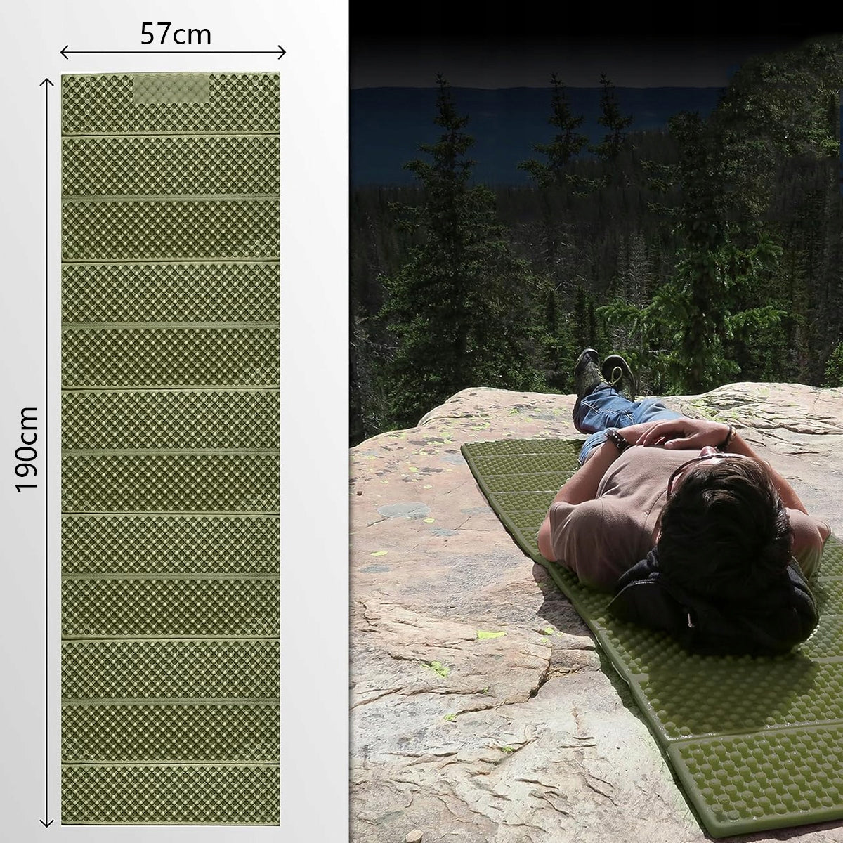 MAT FOLDING HIKING MAT THICK FOR SLEEPING XPE 190 x 57 x 2CM Packaging status original