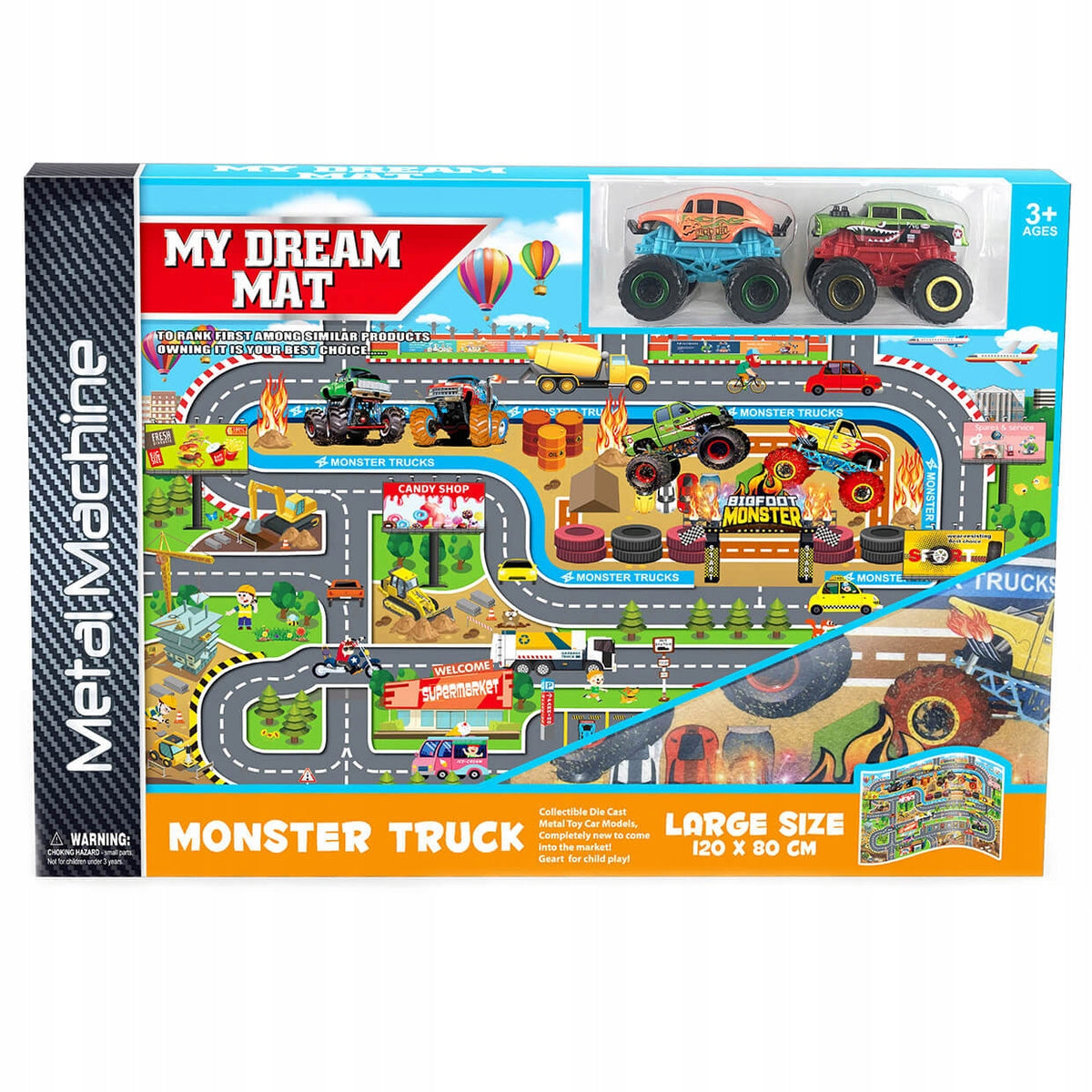 MAT FOR CHILDREN WITH STREETS AND FLOOR CARS 120X80 SET OF SPRINGS 3+ Packaging status original