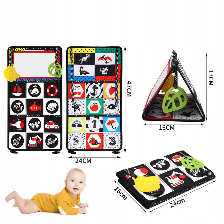 MAT SENSORY TOY FOLDING MIRROR FOR CHILDREN INFANTS CONTRAST Manufacturer code Książeczka z Lusterkiem Wzory