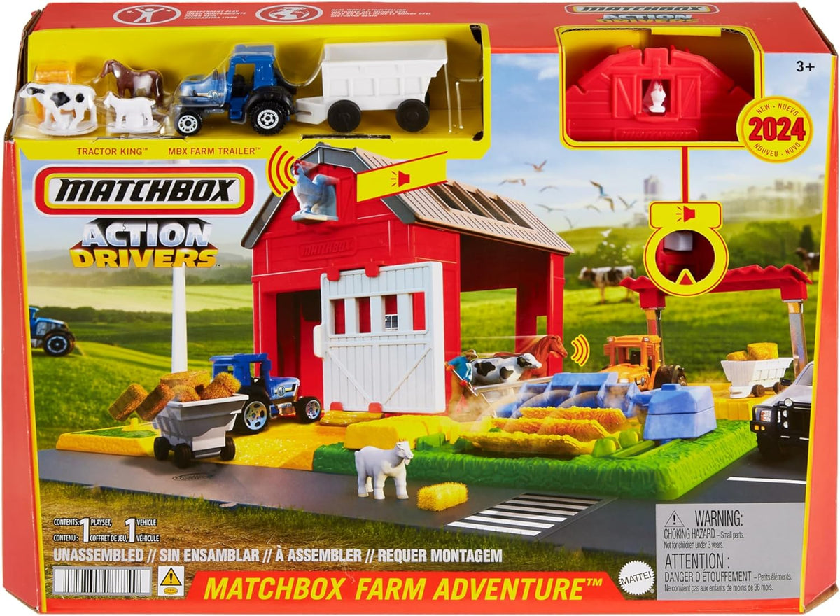 MATCHBOX SET REAL ADVENTURES farm set with tractor for children +3 Packaging status original