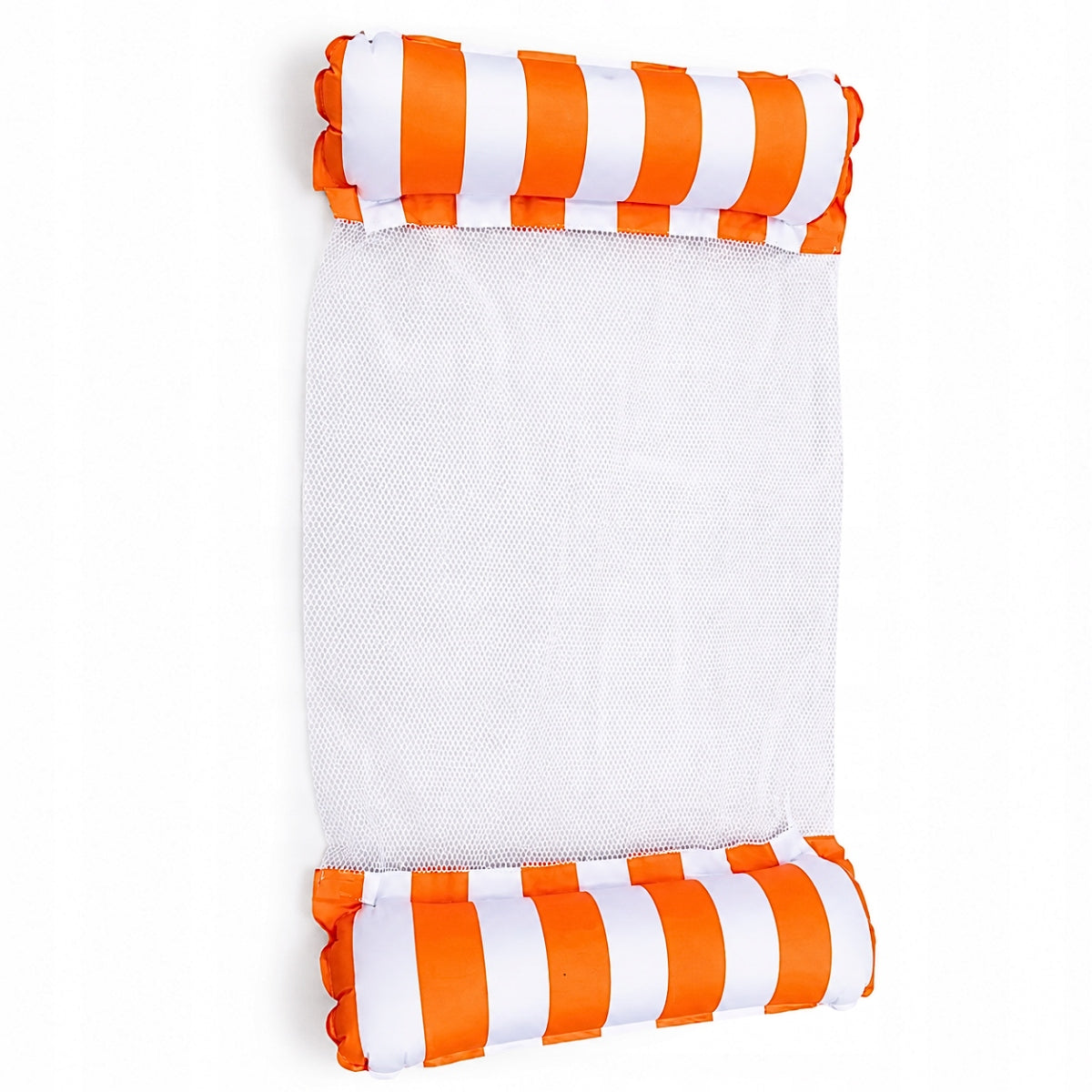 MATTRESS HAMMOCK WATER LOUNGER FOR Swimming WITH MESH Orange Strips Packaging status original