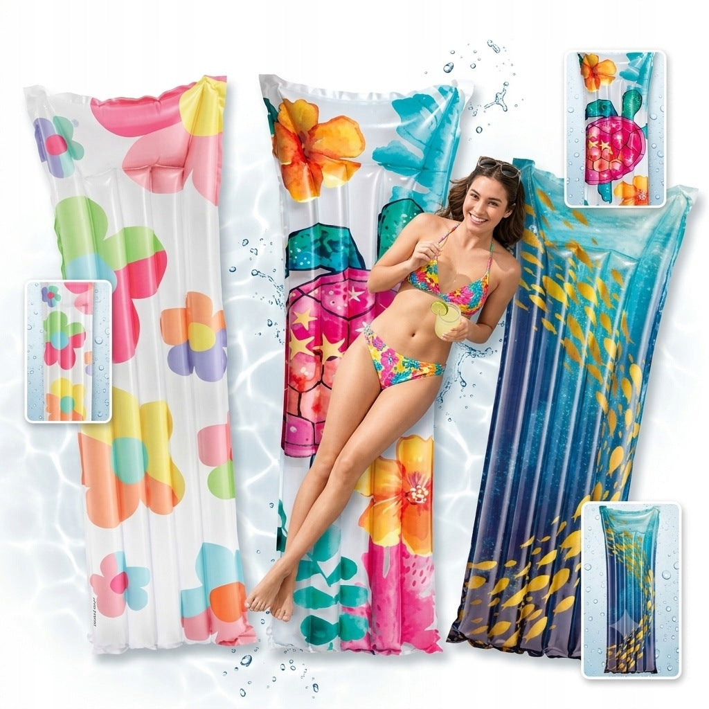 MATTRESS INFLATABLE BY THE SEA, FOR WATER, FOR SWIMMING POOL MIX PATTERNS