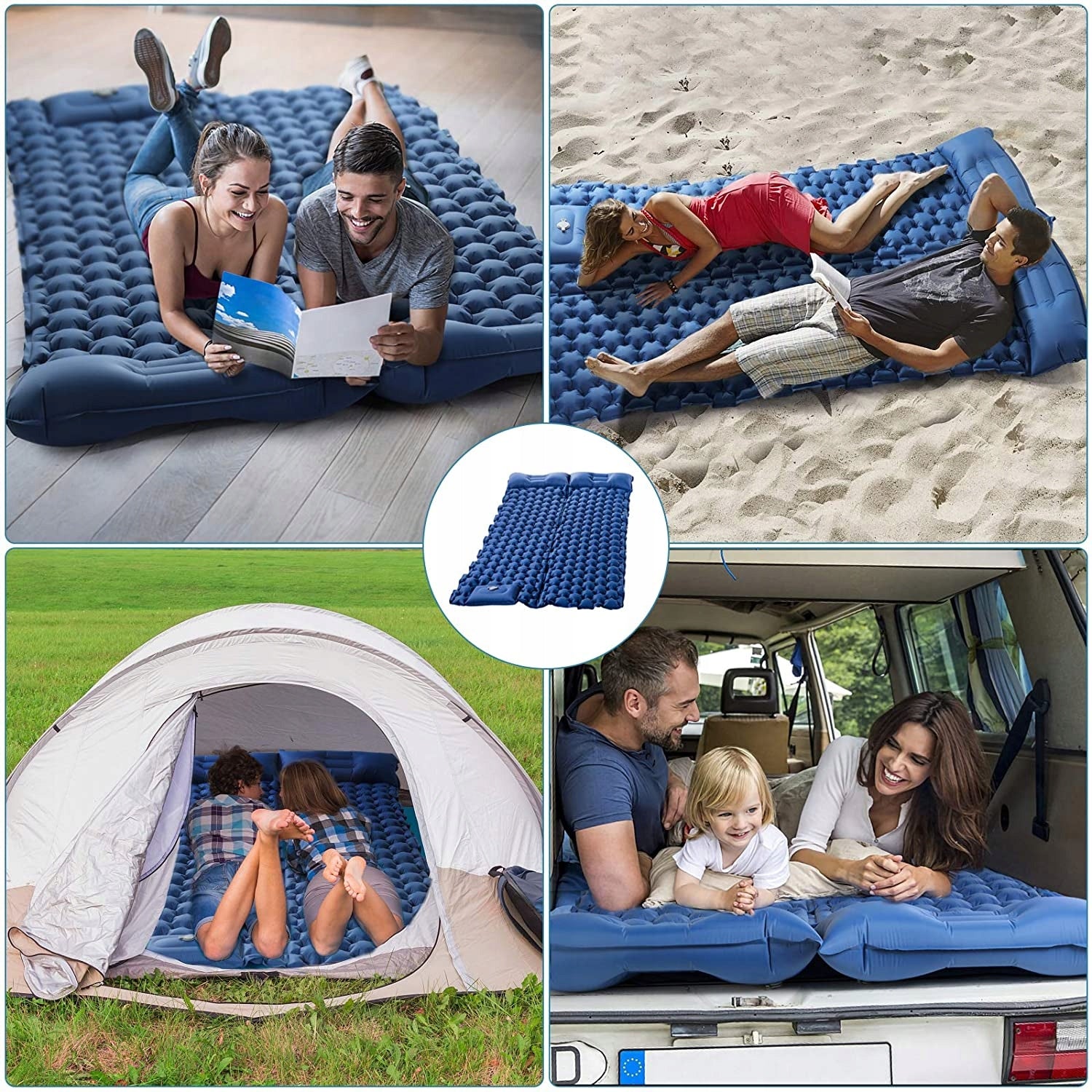MATTRESS INFLATABLE DOUBLE BED TREKKING CAMPING MAT 120x200x6cm Packaging status original