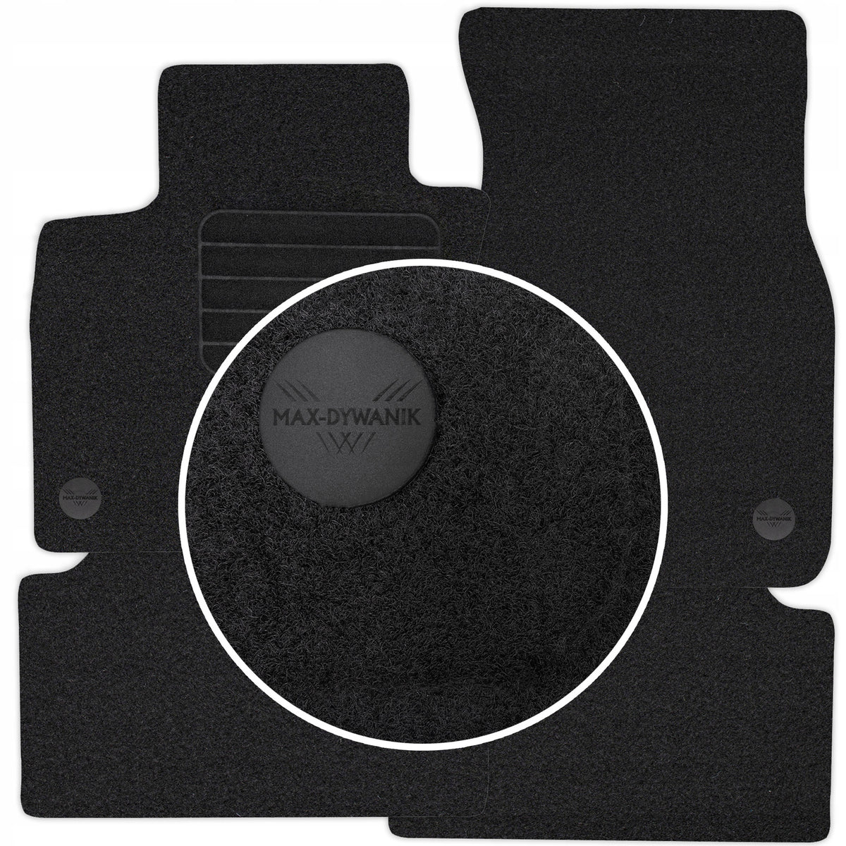 MAX-DYWANIK - Velour rug wipers for car - BLACK SET