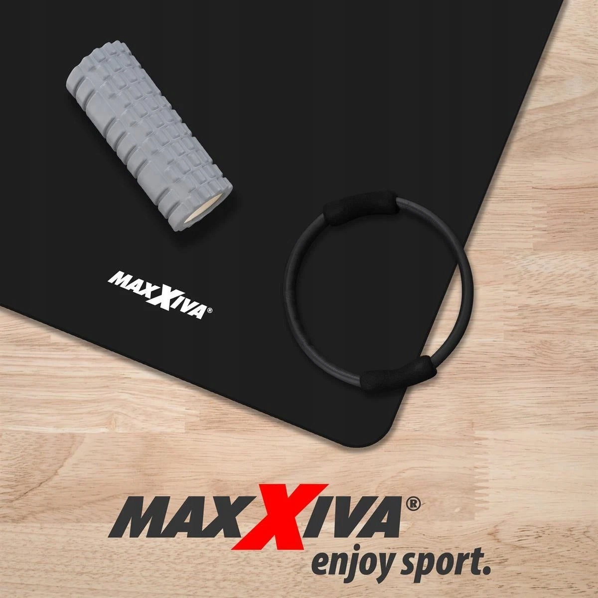 MAXXIVA BLACK FOAM MAT 190x100x1,5cm FOR EXERCISE / YOGA / FITNESS Packaging status original