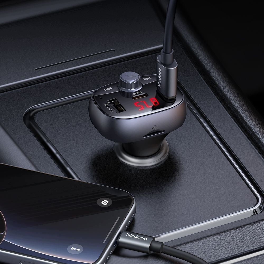 MCDODO BLUETOOTH CAR FM TRANSMITTER 2IN1 USB-A CHARGER USB-C 72W Packaging status original