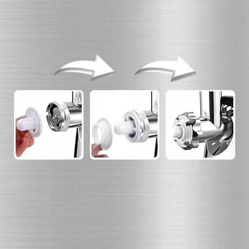 MEAT GRINDER 2800W FOR FILLING ELECTRIC SAUSAGES 3 STRAINERS Dominant color silver/gray