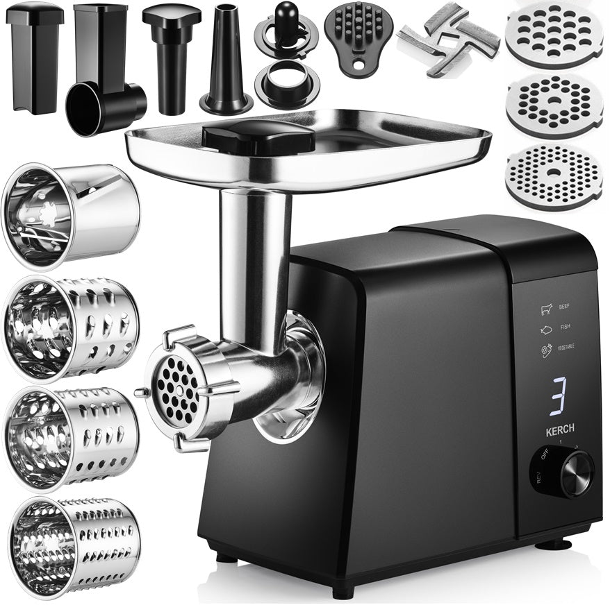 MEAT GRINDER BREWS KERCH FARGO 2500W SHREDDER +ACCESSORIES