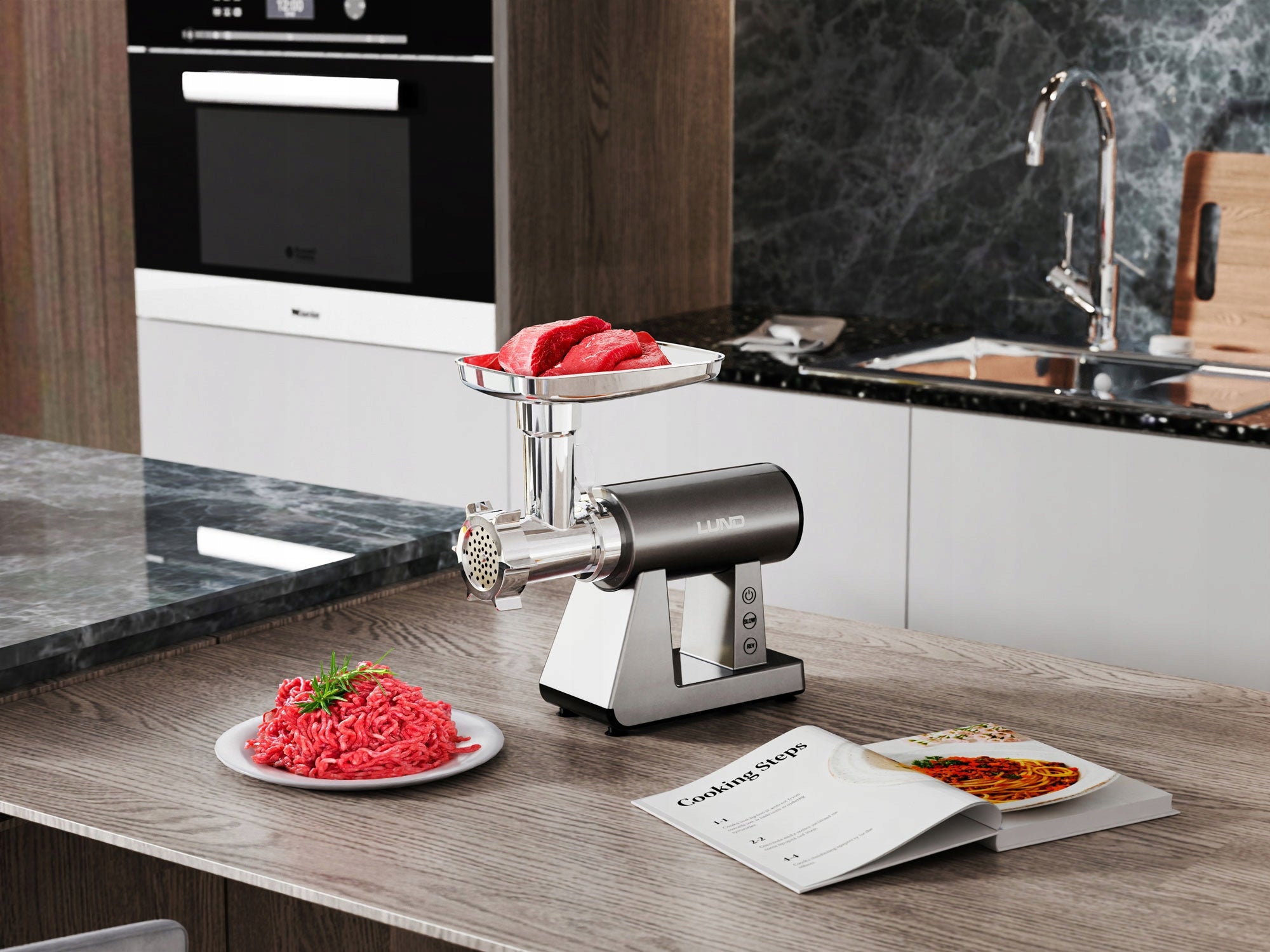 MEAT GRINDER LUND 350W ELECTRIC SAUSAGE KEBBE 4KG/MIN Manufacturer code 67904