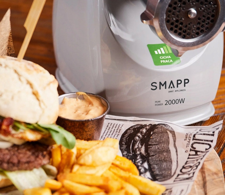 MEAT GRINDER SMAPP 489.8 Polish PRODUCT 3 STRAINER CAP MASAR Dominant color silver/gray