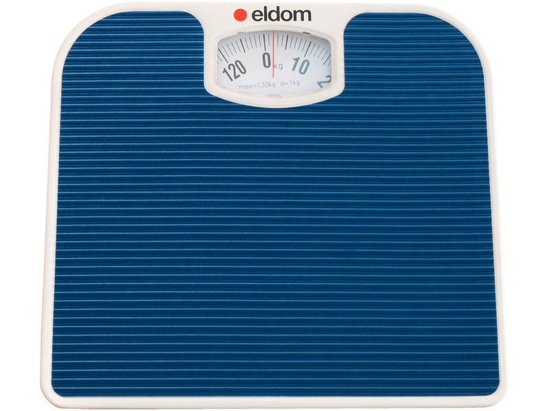 MECHANICAL BATHROOM SCALE ELDOM BR2016 BLUE UP TO 130KG Batteries included no