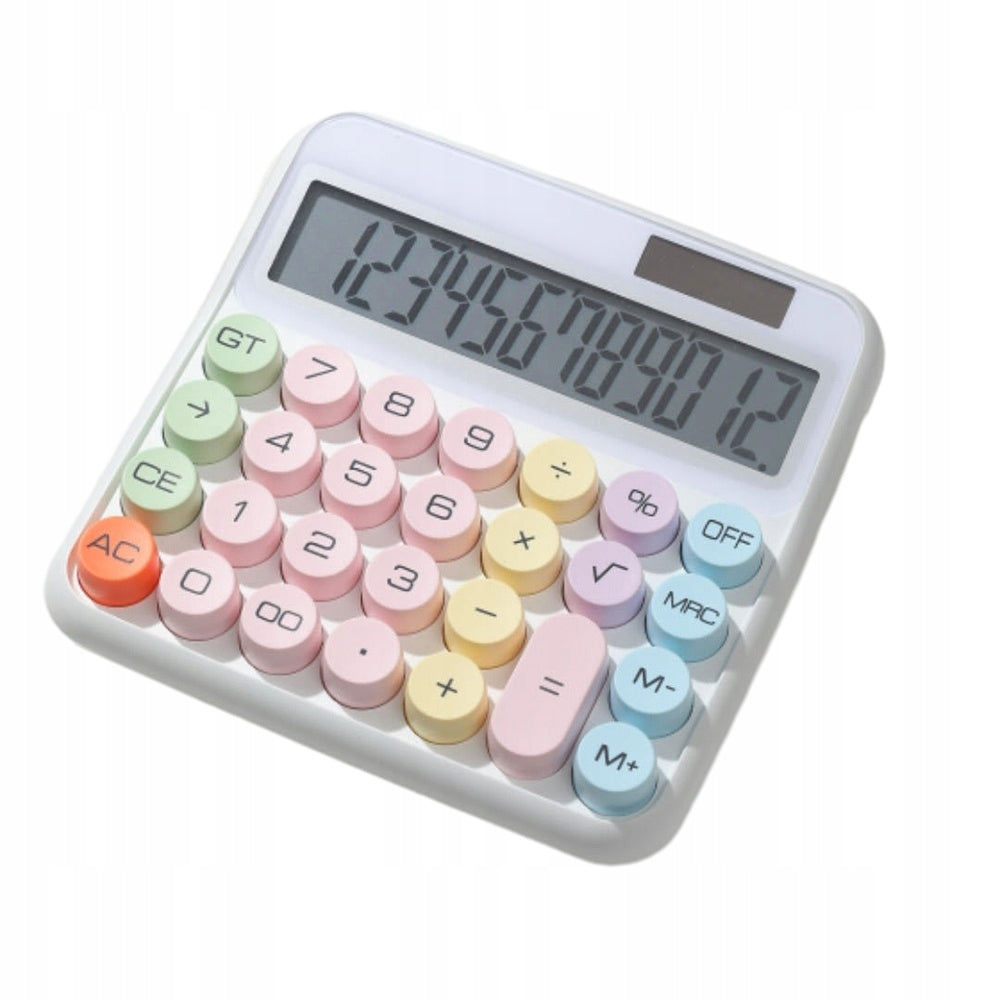 MECHANICAL KEYBOARD CALCULATOR 12-DIGIT LARGE LCD DISPLAY WHITE