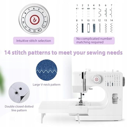 MECHANICAL SEWING MACHINE 14 PROGRAMS FOR BEGINNERS WITH TABLE Kid's age 0＋