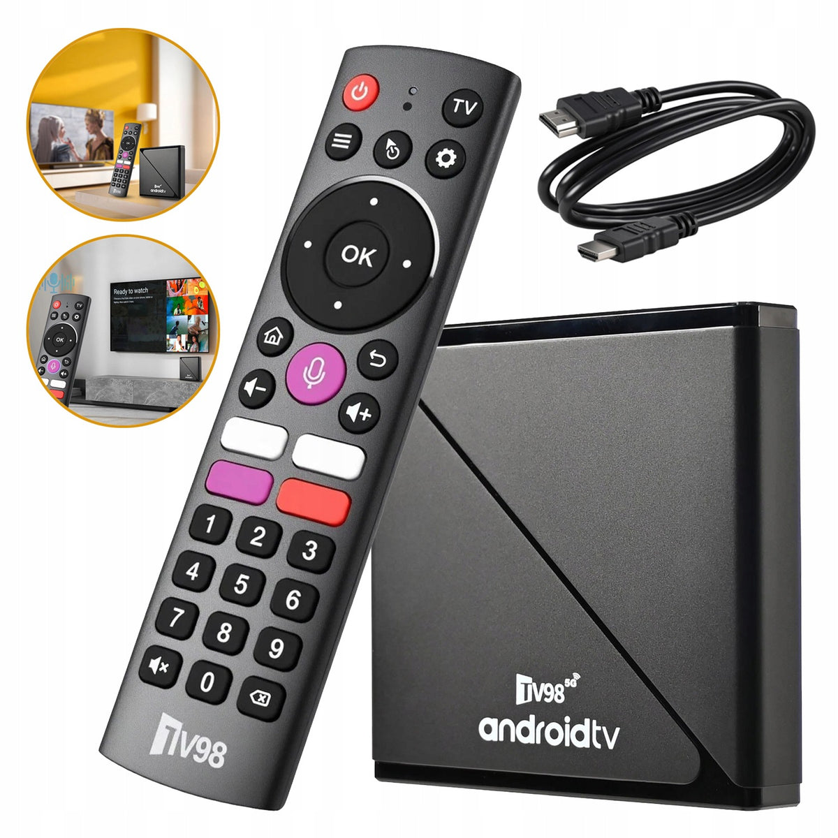 MEDIA PLAYER ANDROID ADAPTER 14 SMART TV STICK BOX 5G WIFI