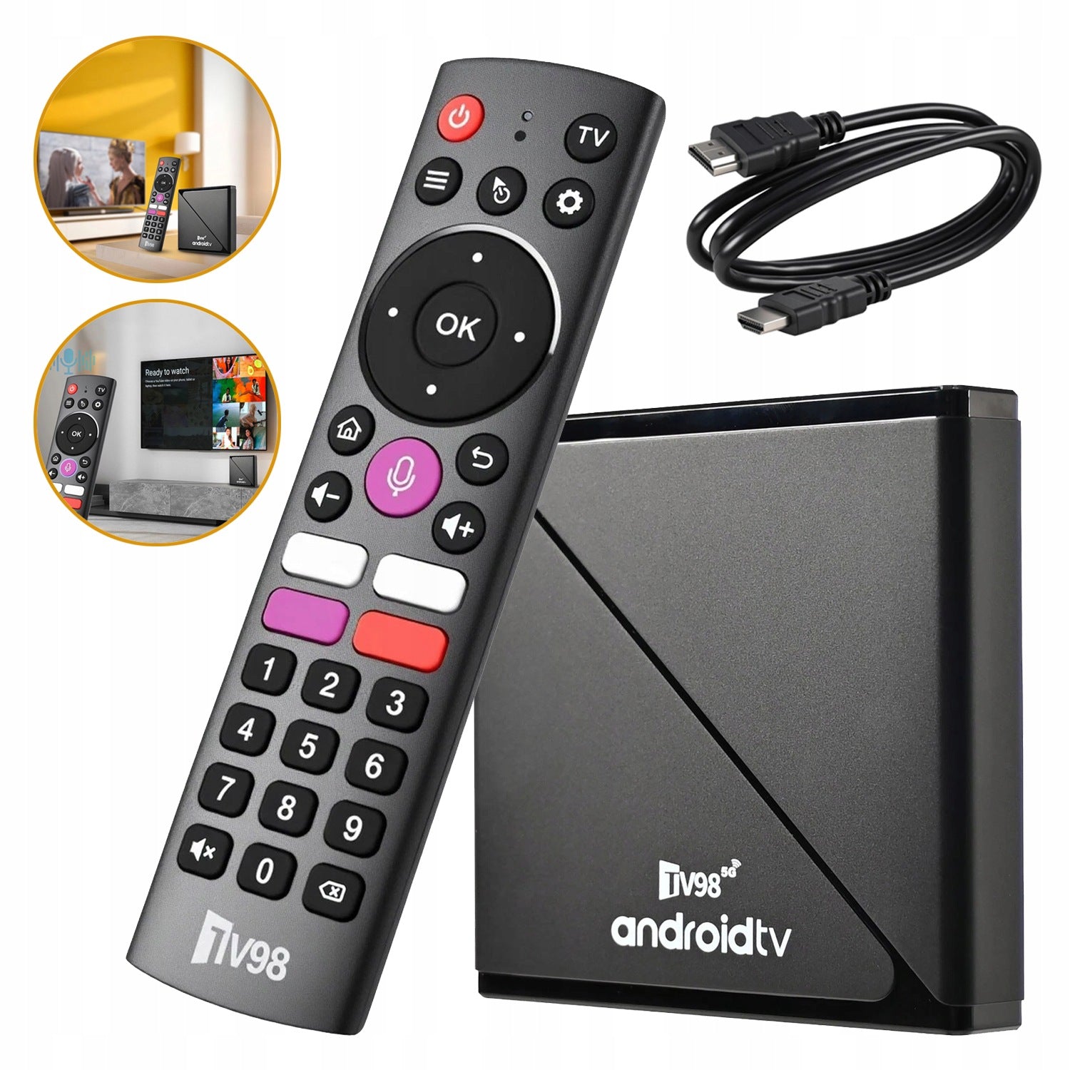 MEDIA PLAYER ANDROID ADAPTER 14 SMART TV STICK BOX 5G WIFI