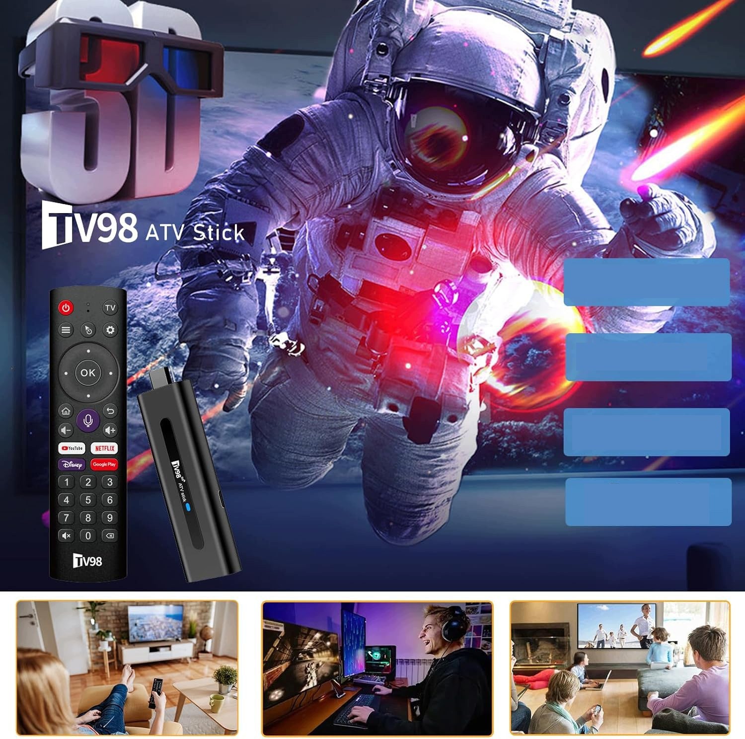 MEDIA PLAYER ANDROID ADAPTER 14 SMART TV STICK BOX WIFI 2/16 Model Odtwarzacz Multimedialny Przystawka Stick Boxwifi