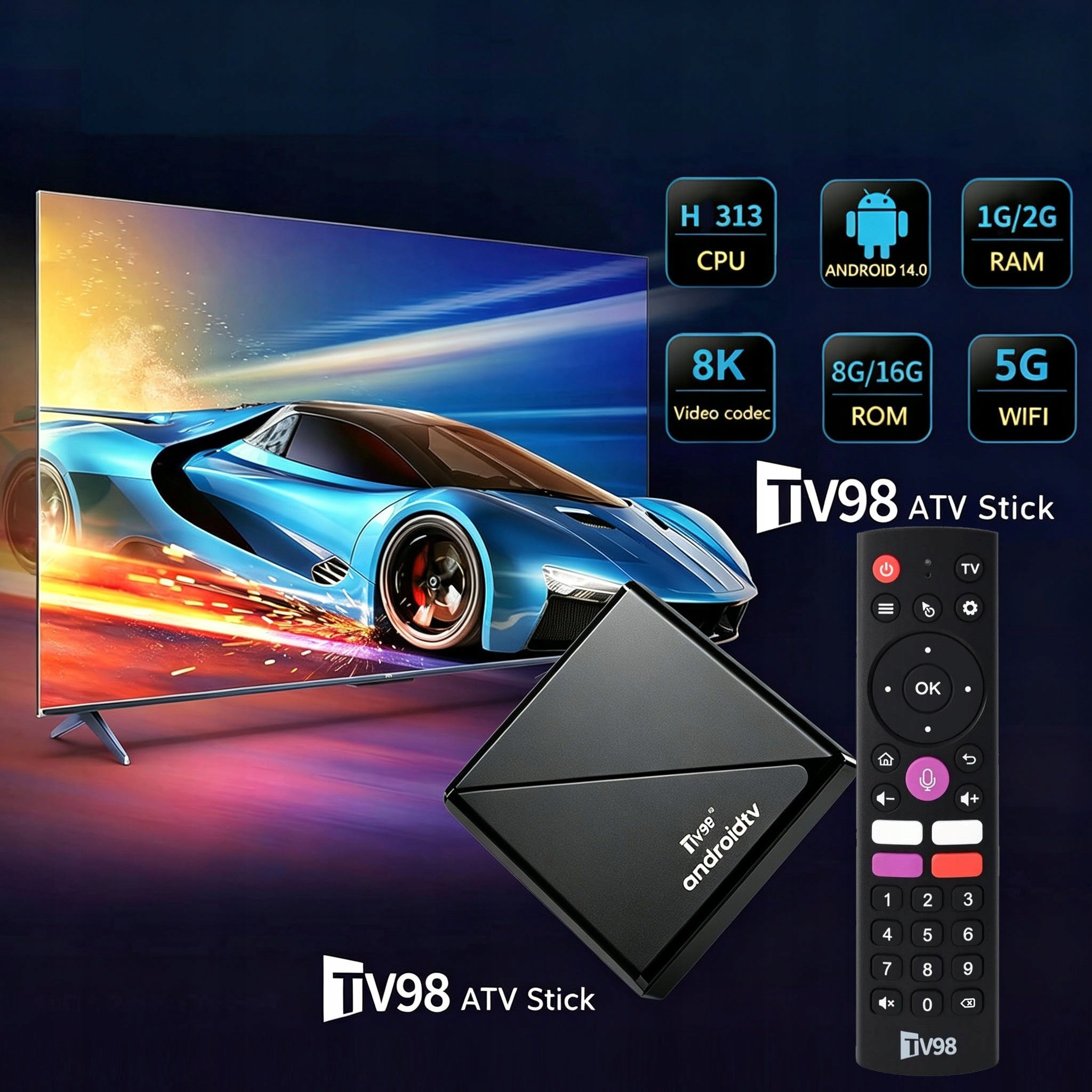 MEDIA PLAYER SMART TV BOX ANDROID WIFI 8K 5G 2/16GB Brand no brand