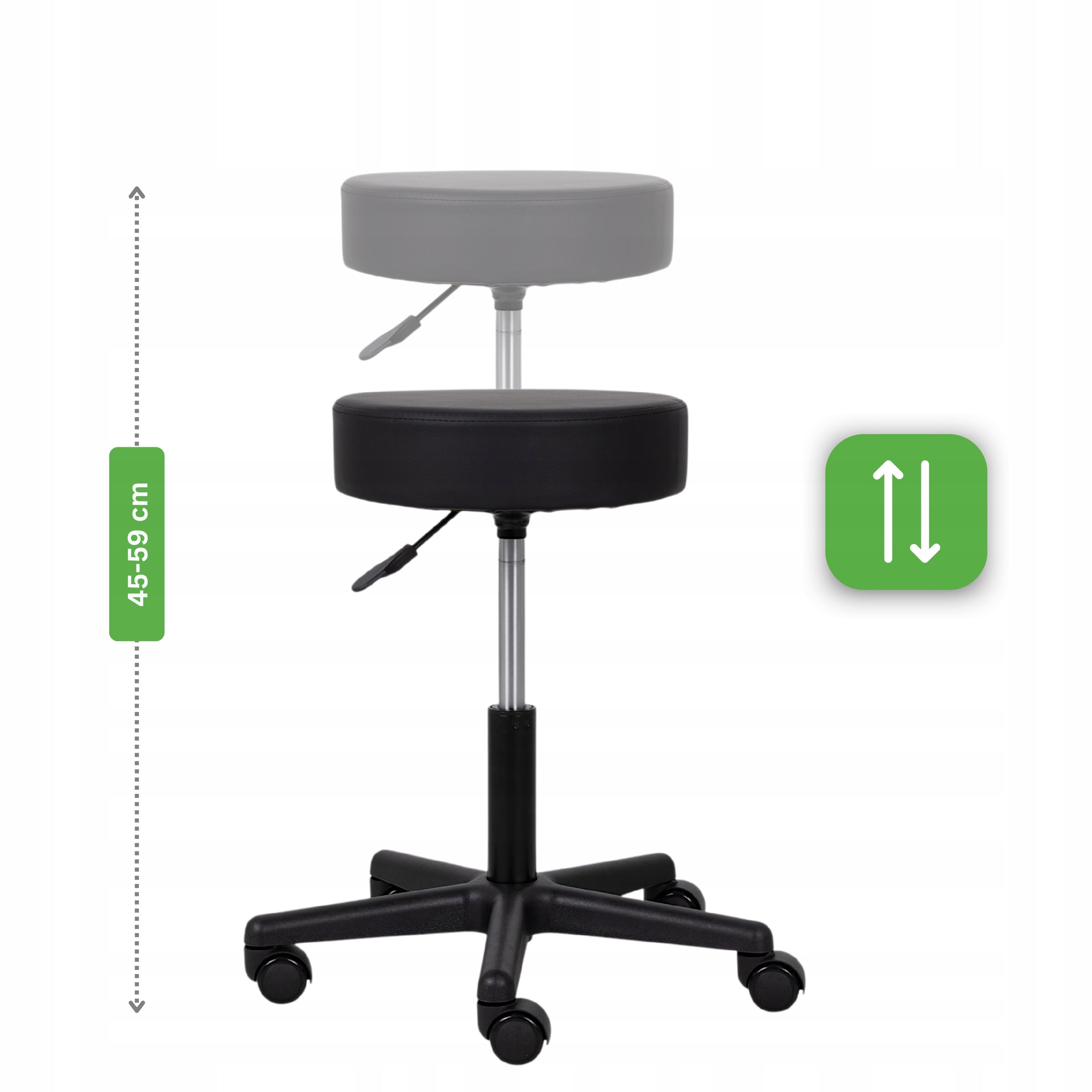 MEDICAL COSMETIC STOOL ON WHEELS ROTATING CIRCLE FOR OFFICE HABYS Brand Habys