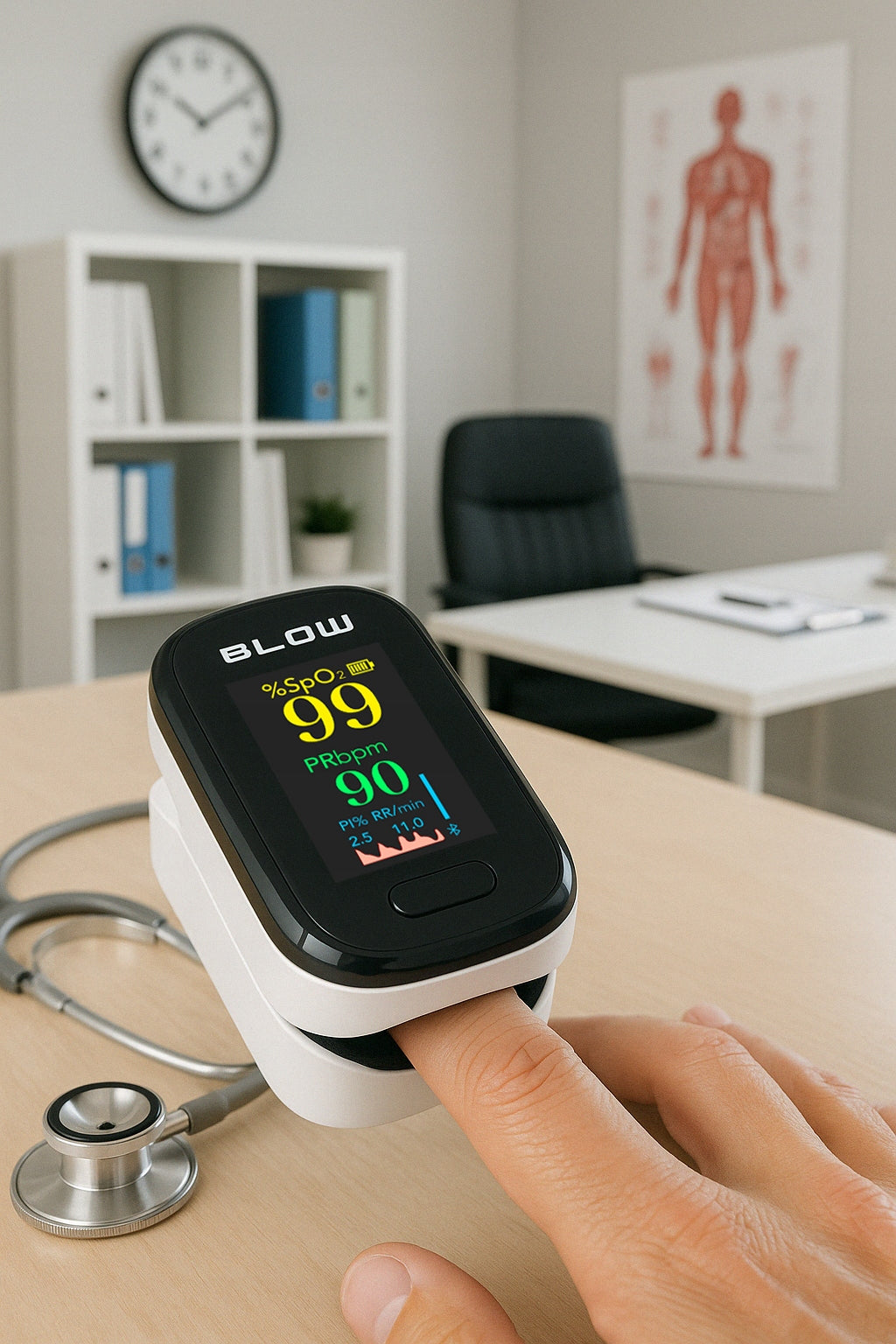 MEDICAL FINGER PULSE OXIMETER PULSE SATURATION HEART RATE DISPLAY Medical device yes