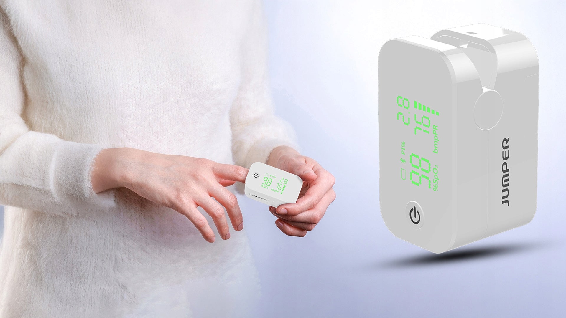MEDICAL HEART RATE MONITOR PULSE OXIMETER Sp02 Bluetooth JUMPER JPD-500G Medical device yes