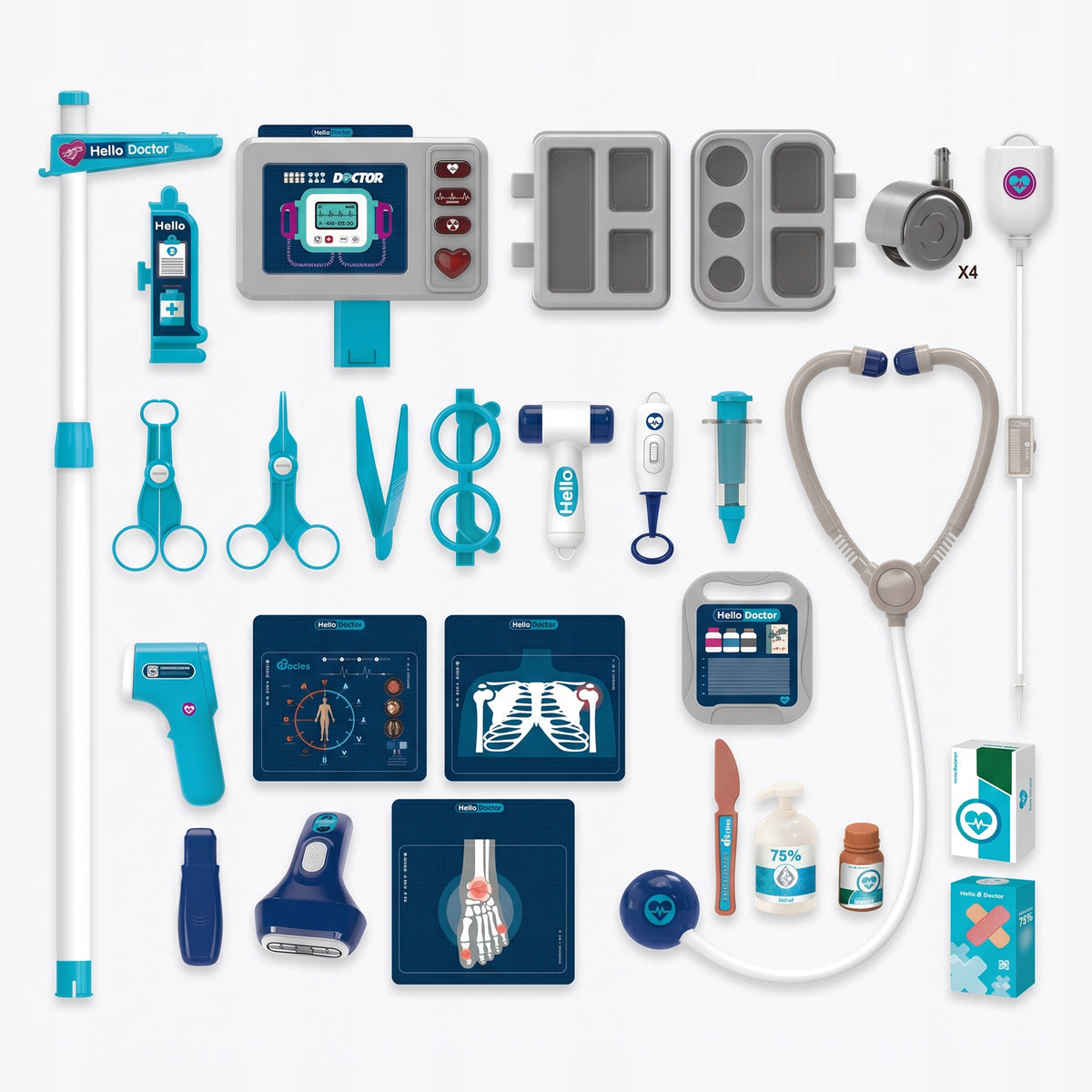 MEDICAL TROLLEY MEDICAL STATION X-ray ECG Baby Accessories LARGE Set Packaging status original
