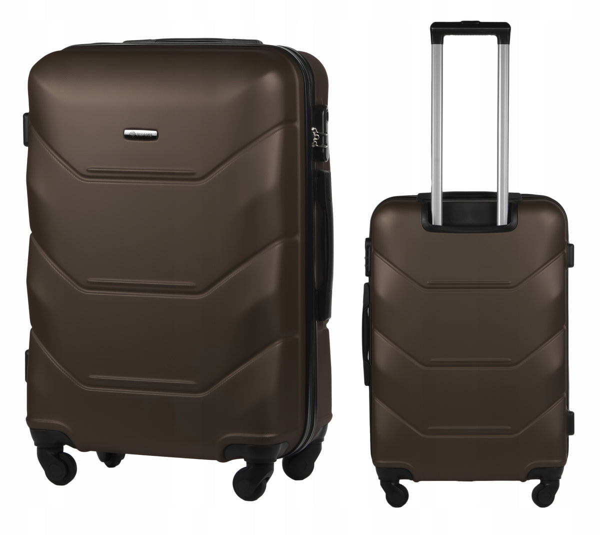 MEDIUM SUITCASE ON WHEELS TRAVEL LUGGAGE DIAMOND COFFEE M 24" A227 ABS