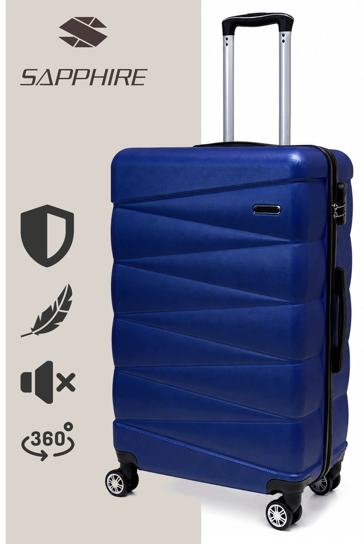 MEDIUM TRAVEL SUITCASE ON wheels LUGGAGE with ABS strong CIPHER Sapphire DUO2 Packaging status original
