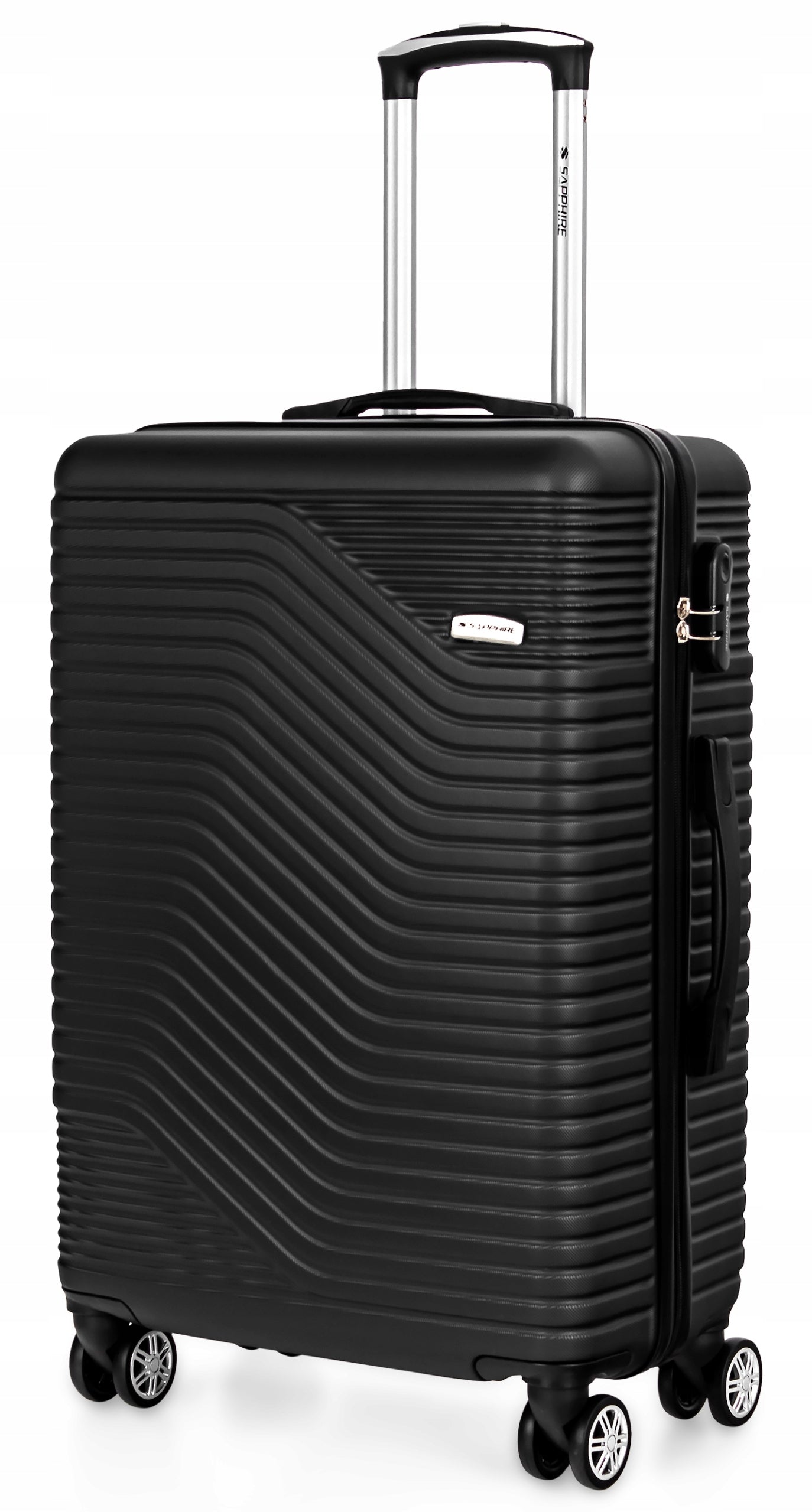 MEDIUM TRAVEL SUITCASE ON wheels LUGGAGE with ABS strong CIPHER XL Sapphire DUO Depth (shorter edge) 25 cm