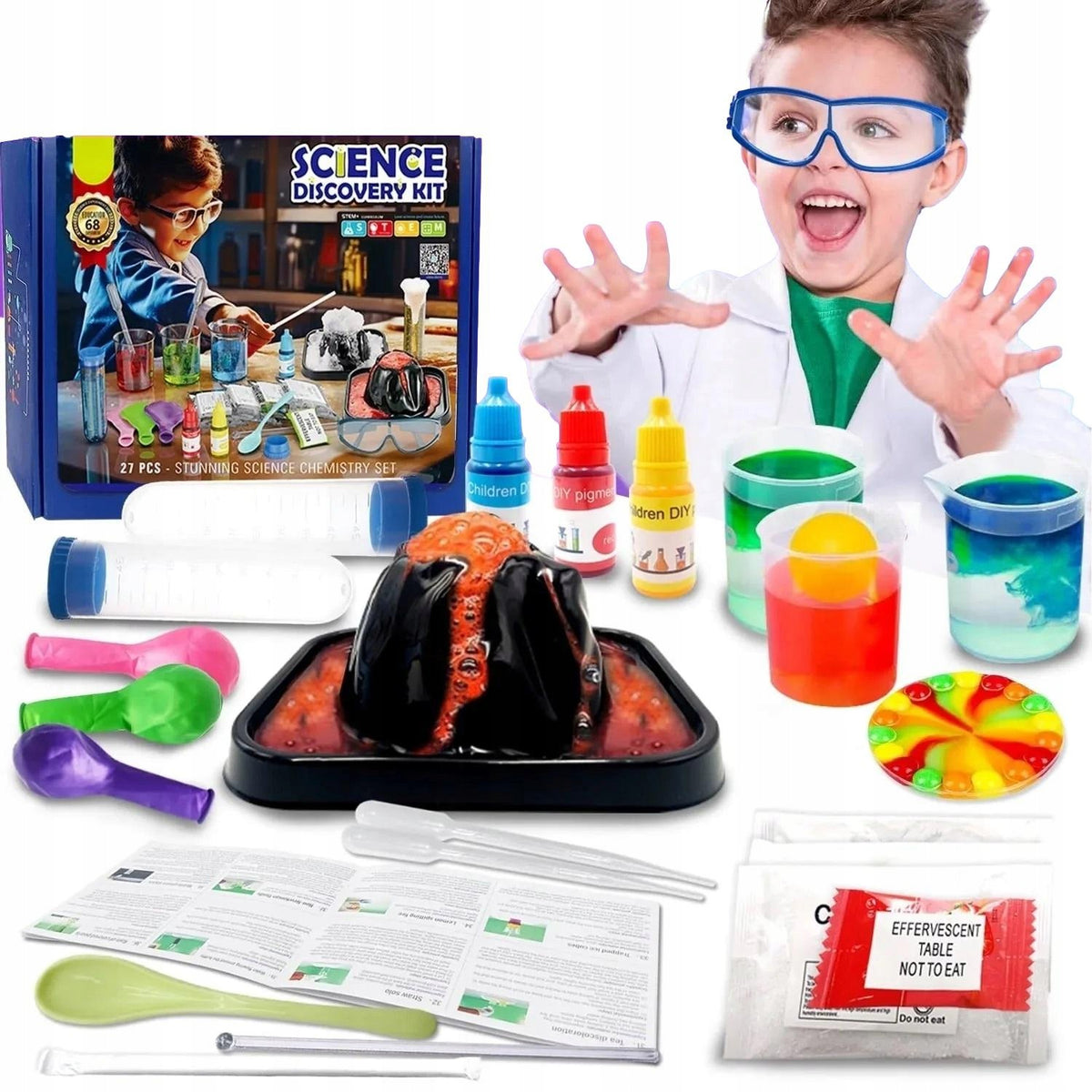 MEGA EXPERIMENTS EXPERIENCE 68in1 LABORATORY EDUCATIONAL KIT CHEMIST Kind chemistry kits