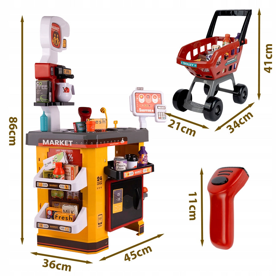 MEGA Large SHOP supermarket CONFECTIONERY REFRIGERATOR for children + trolley products Brand Stator