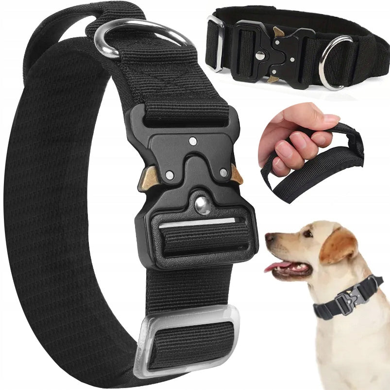 MEGA STRONG SOLID TACTICAL COLLAR FOR BIG DOG METAL BUCKLE 45-65 XL