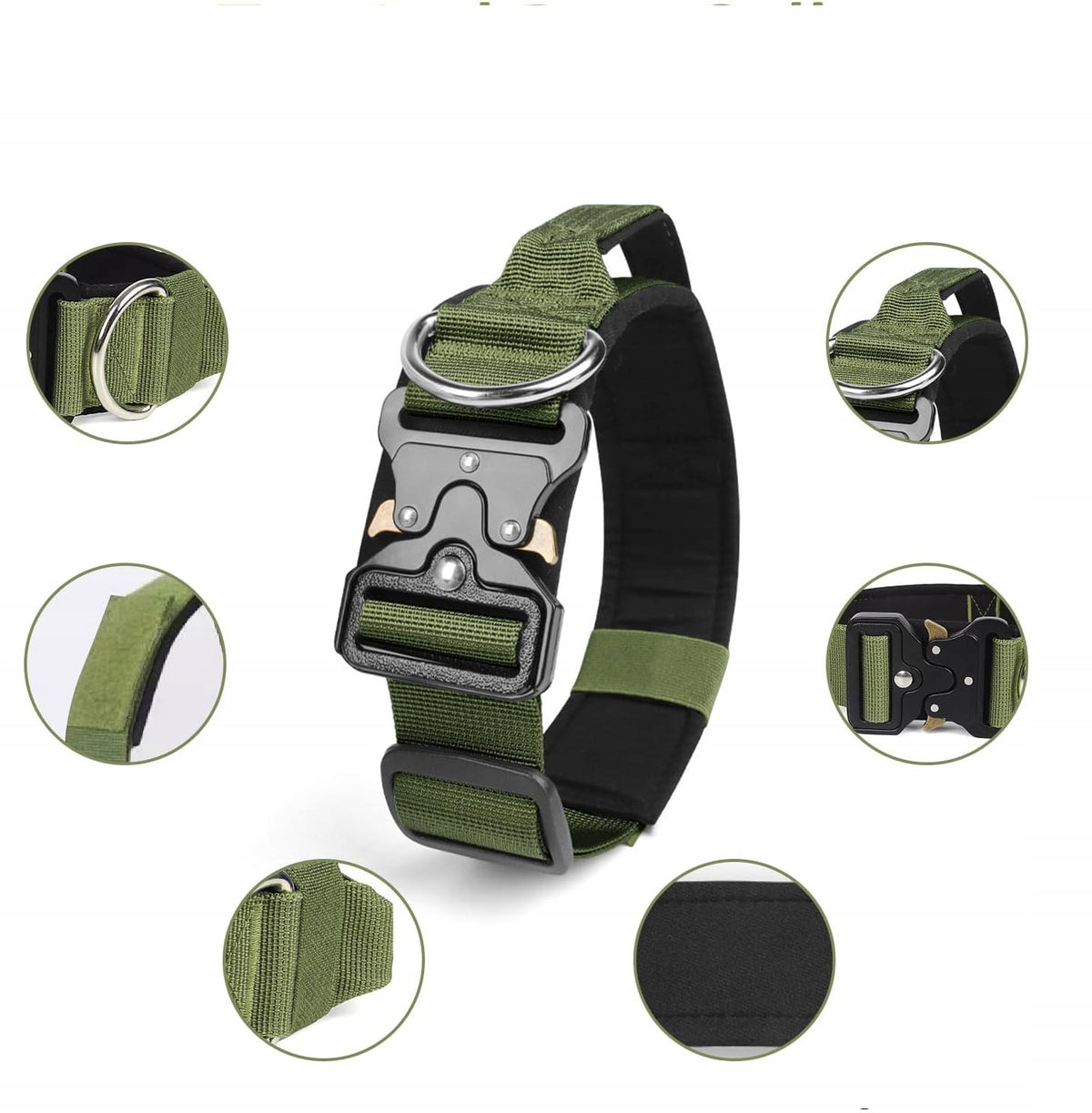 MEGA STRONG TACTICAL COLLAR FOR BIG DOG WITH METAL BUCKLE XL 46-62cm EAN (GTIN) 5905745485677