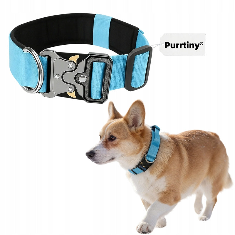 MEGA STRONG TACTICAL COLLAR FOR BIG DOG WITH METAL BUCKLE XL 48-53cm