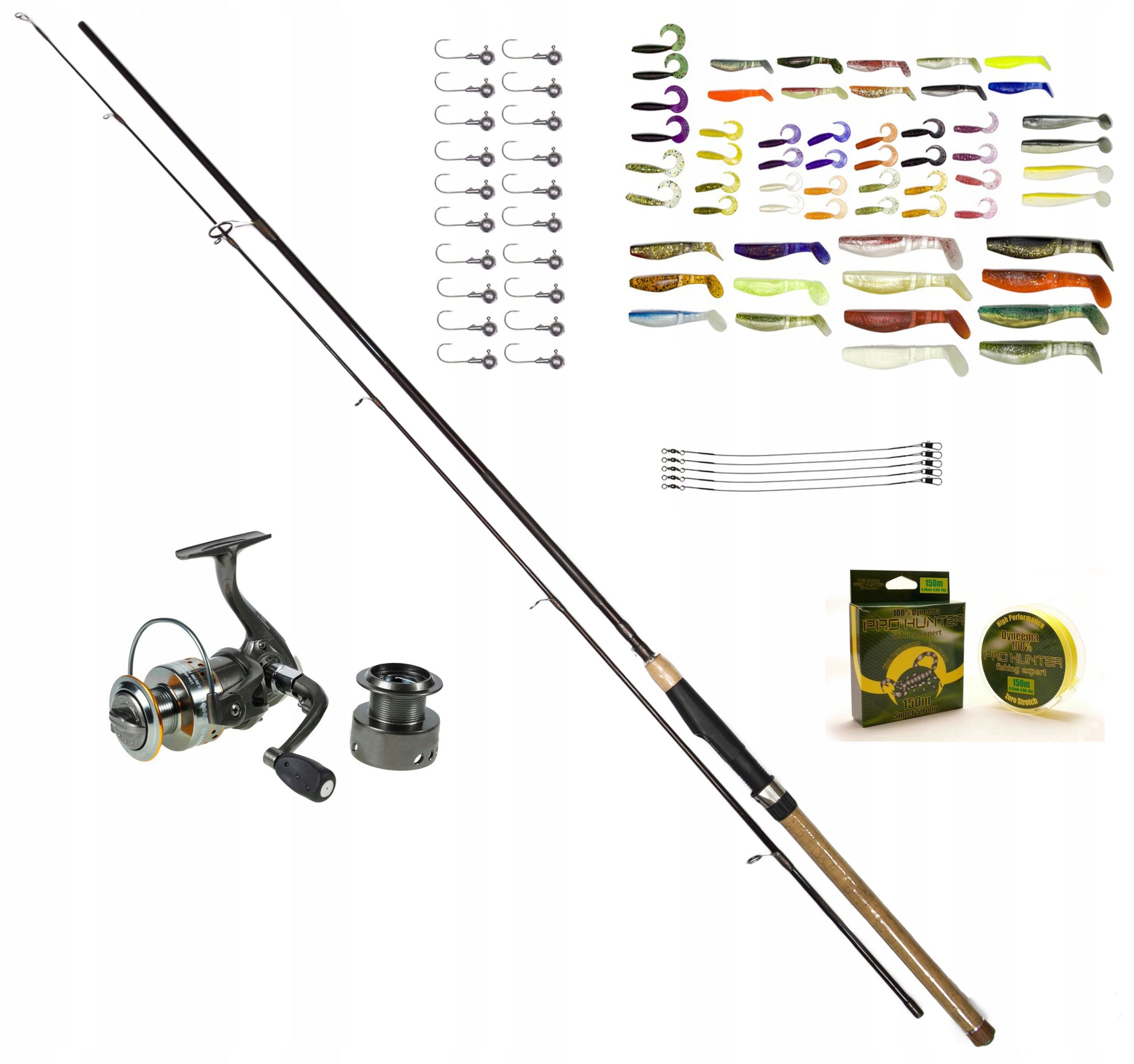 MEGA Spinning fishing set, fishing rod 2,4m + REEL - ZEST-W-05