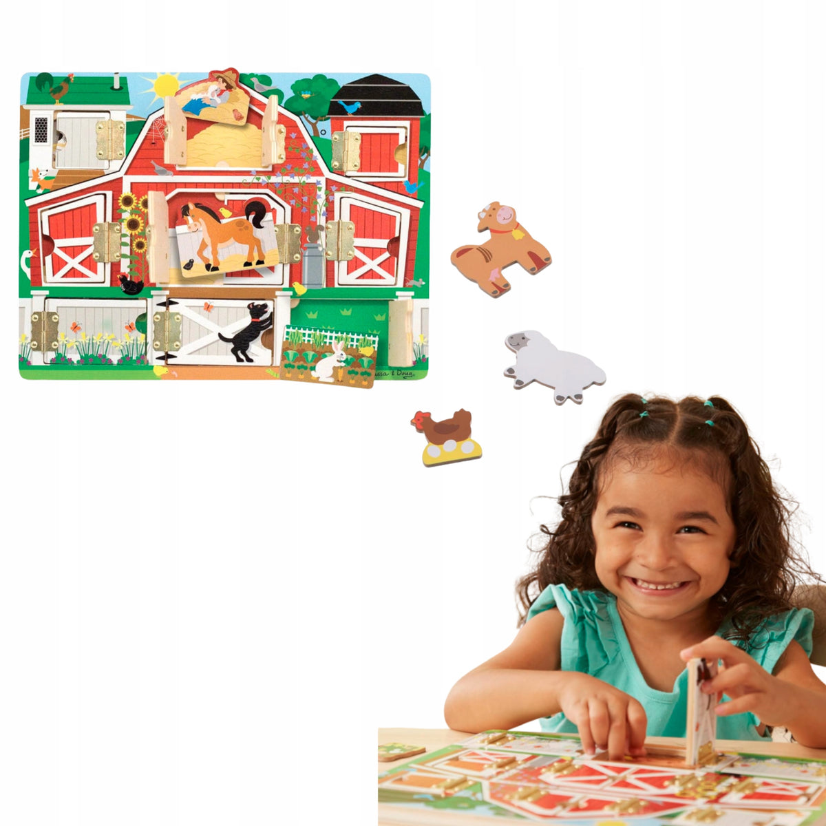 MELISSA & DOUG FARM MAGNETIC PUZZLE WITH ANIMALS