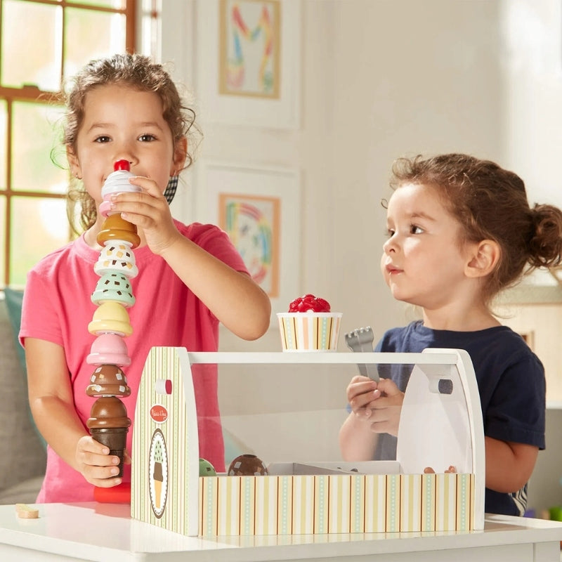 MELISSA & DOUG WOODEN SCOOP&SERVE ICE CREAM SHOP SET 3+ Brand Melissa & Doug