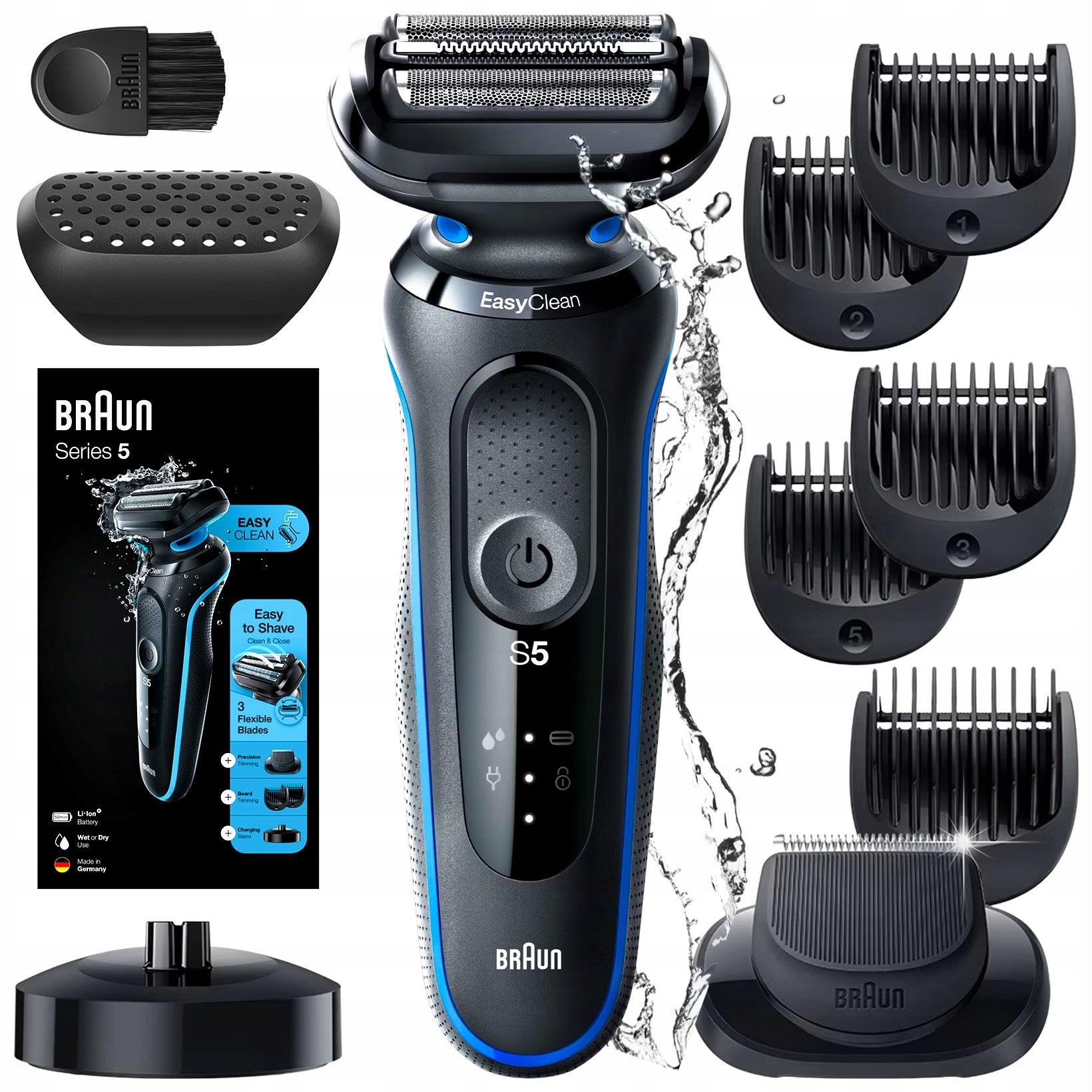 MEN'S BRAUN SERIES 5 50-M4500CS EasyClean + STAND + TRIMMER +CAPS
