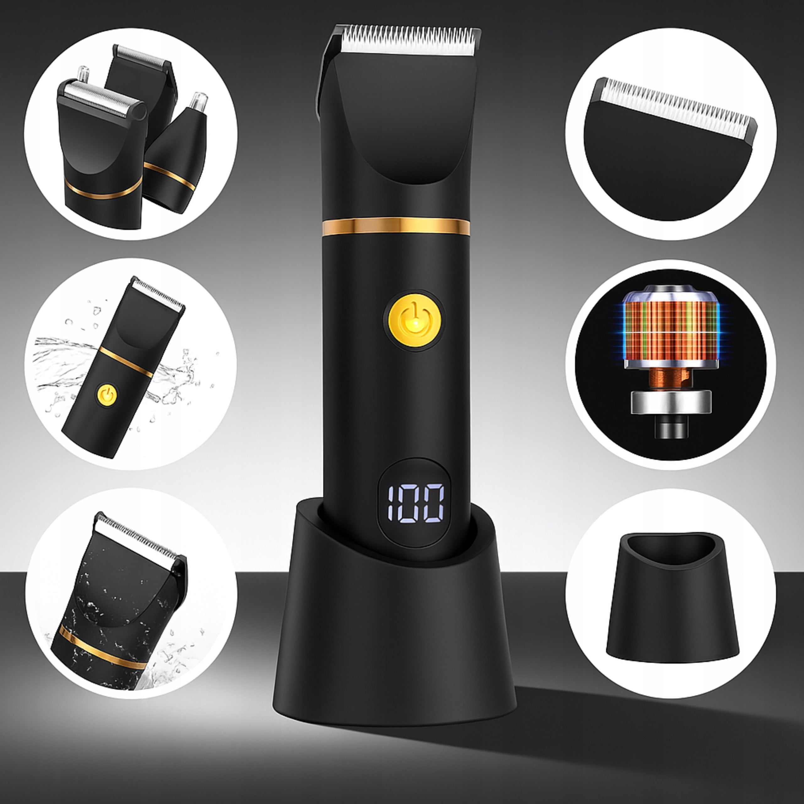 MEN'S ELECTRIC BEARD SHAVER BODY BEARD SHAVER + TRIMMER Manufacturer code Golarka AMT49 model 388