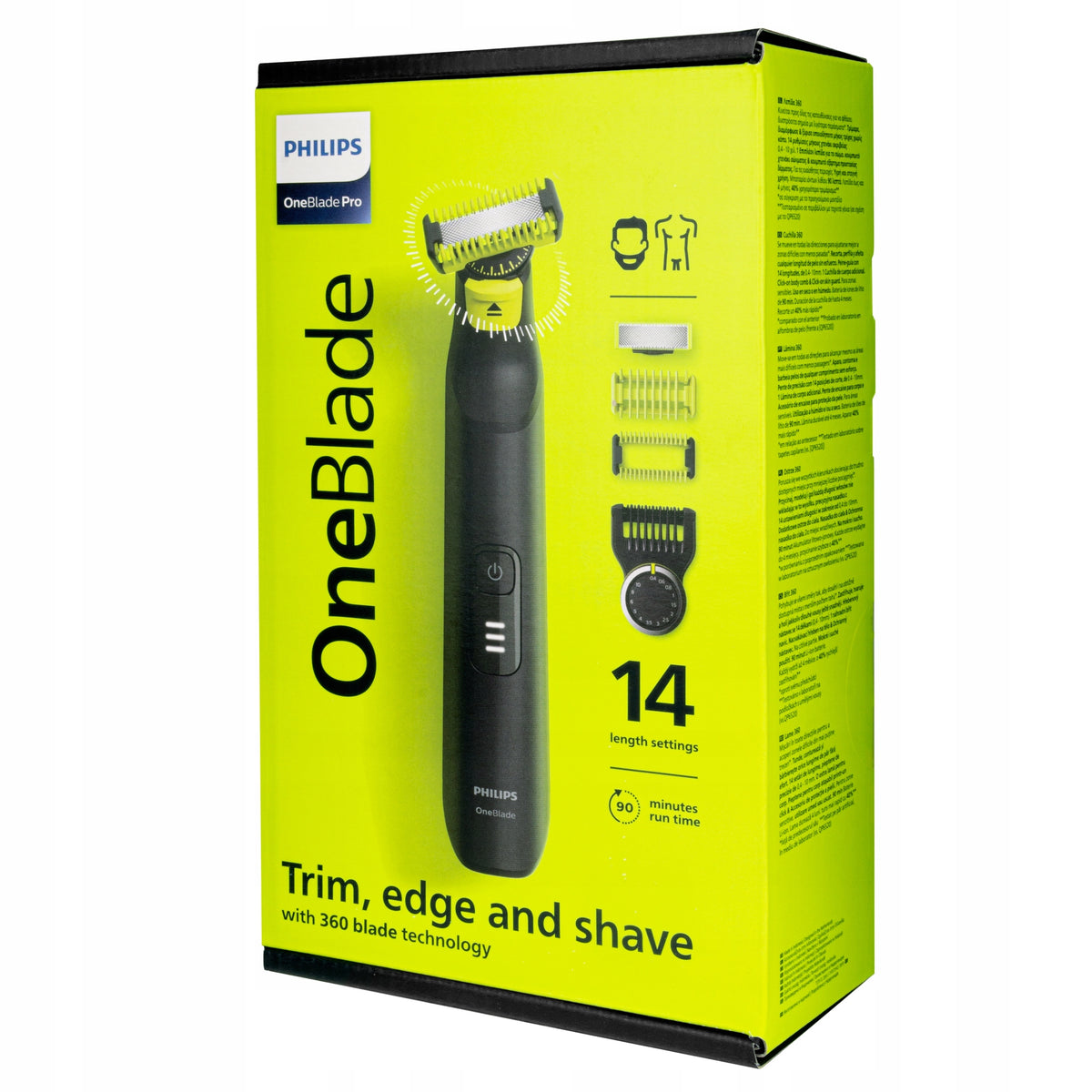 MEN'S SHAVER PHILIPS ONEBLADE PRO 360 FACE AND BODY RAZOR + CASE Brand Philips