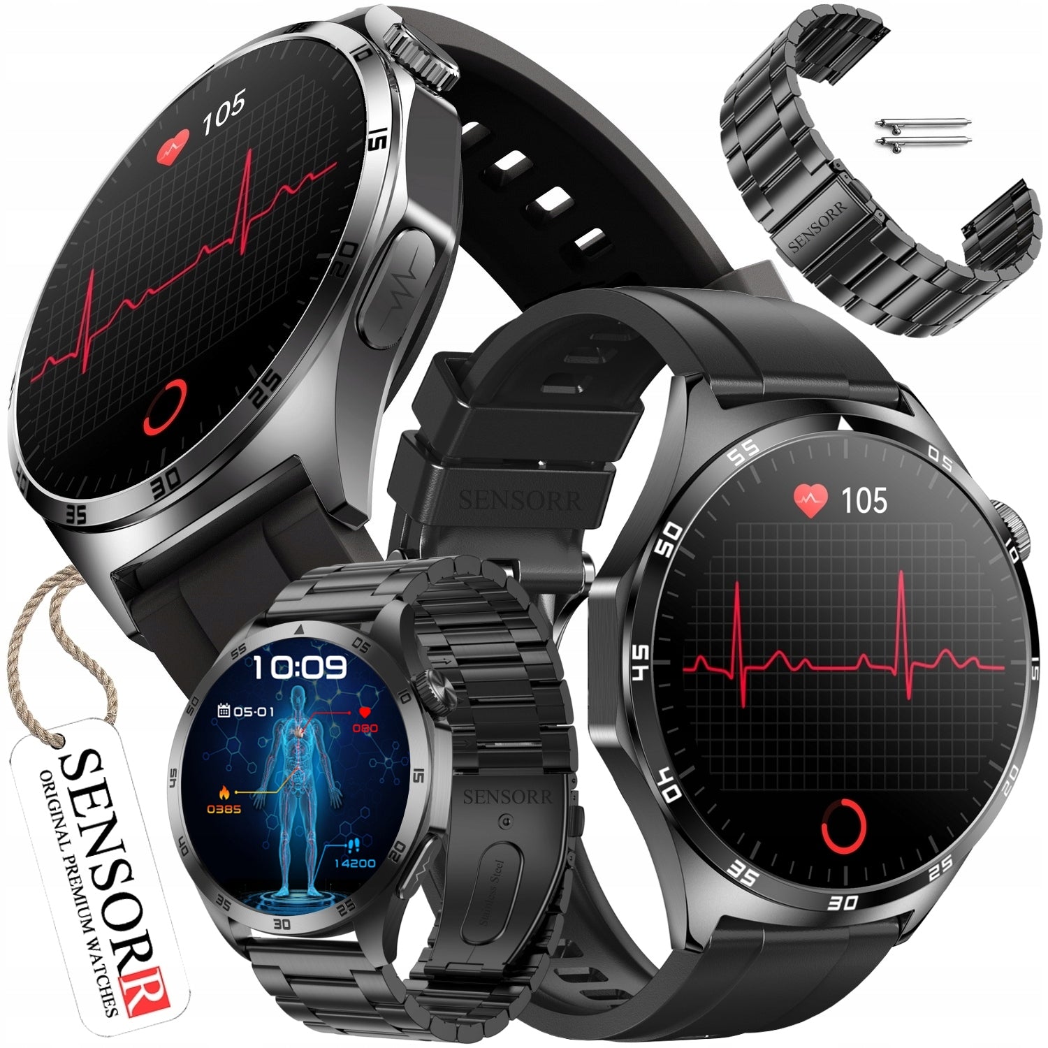 MEN'S WATCH SMARTWATCH TALK EKG SUGAR MEASUREMENT PRESSURE TEMPERATURE PL