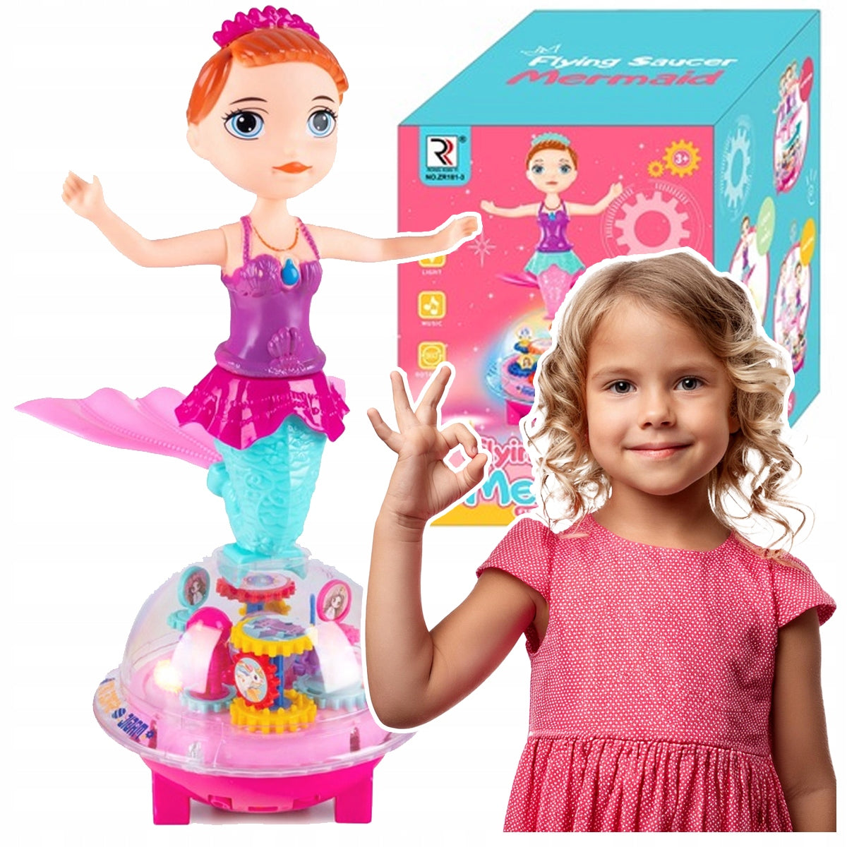 MERMAID Doll Dancing Singing Glowing Led Rides Bypass Mermaid Packaging status original