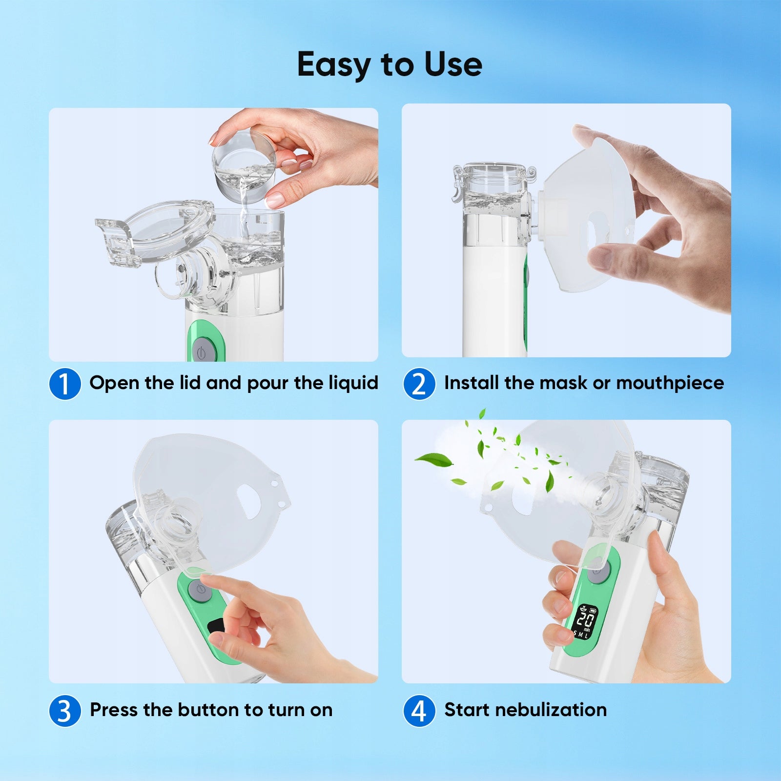 MESH INHALER WITH LCD BATTERY DISPLAY Packaging status original