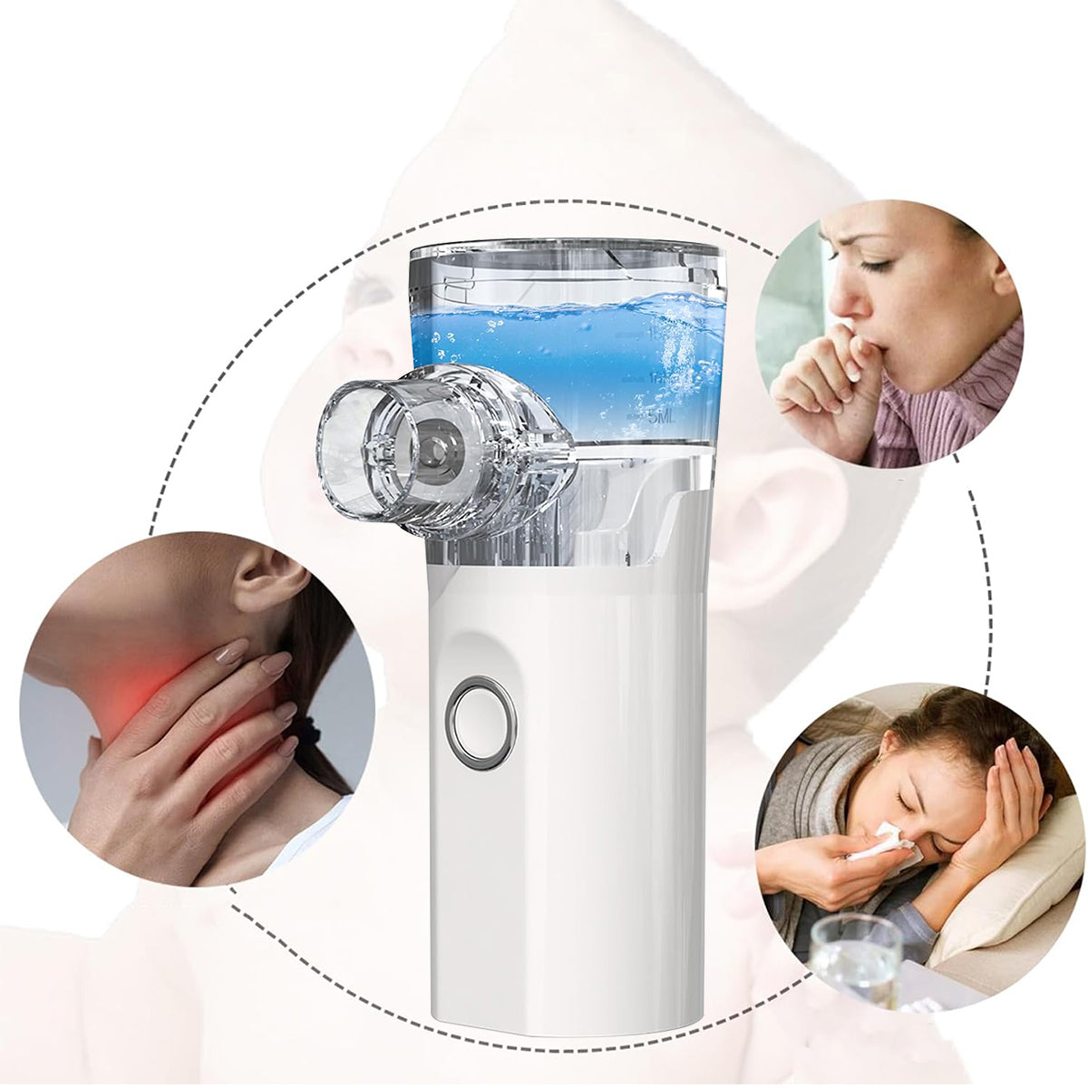 MESH NEBULIZER INHALER PORTABLE SILENT FOR CHILDREN AND ADULTS Medical device no