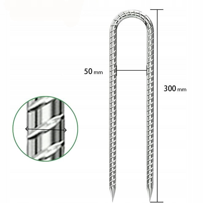 METAL ANCHORS FIXING GROUND PINS 30 CM 6 PCS 6MM HERRINGS FOR TENT Packaging status original