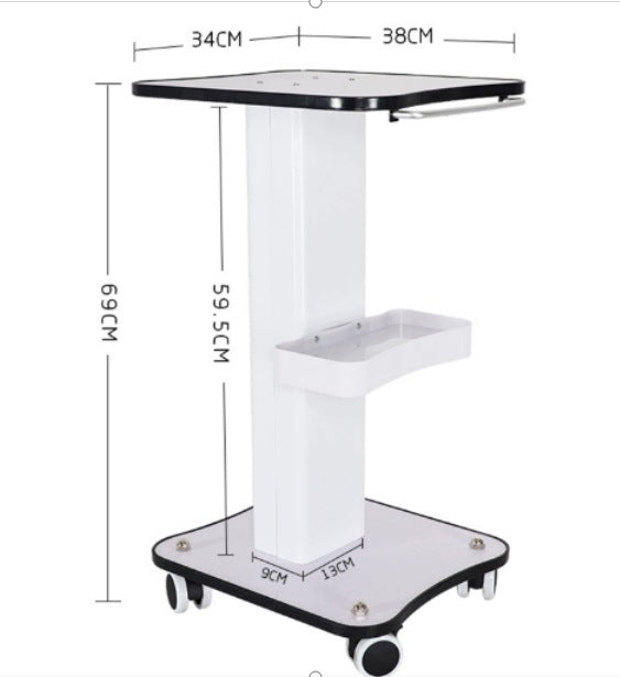 METAL BEAUTY SALON TROLLEY WITH HANDLE & STORAGE TRAY ROLLING SPA CART Packaging status original