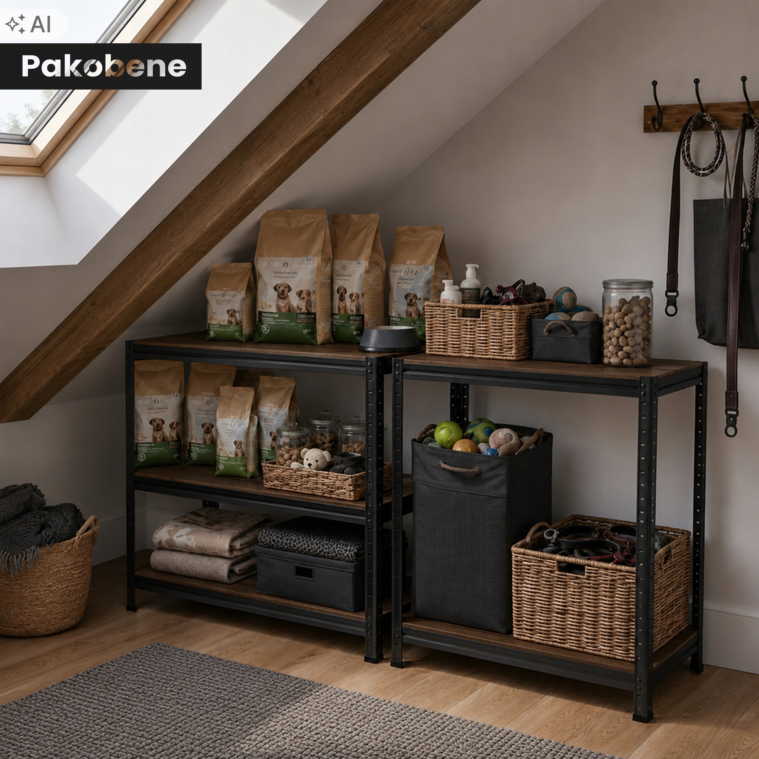 METAL BOOKCASE BLACK workshop GALVANIZED 5 SHELVES 180x90x40 875kg Packaging status original