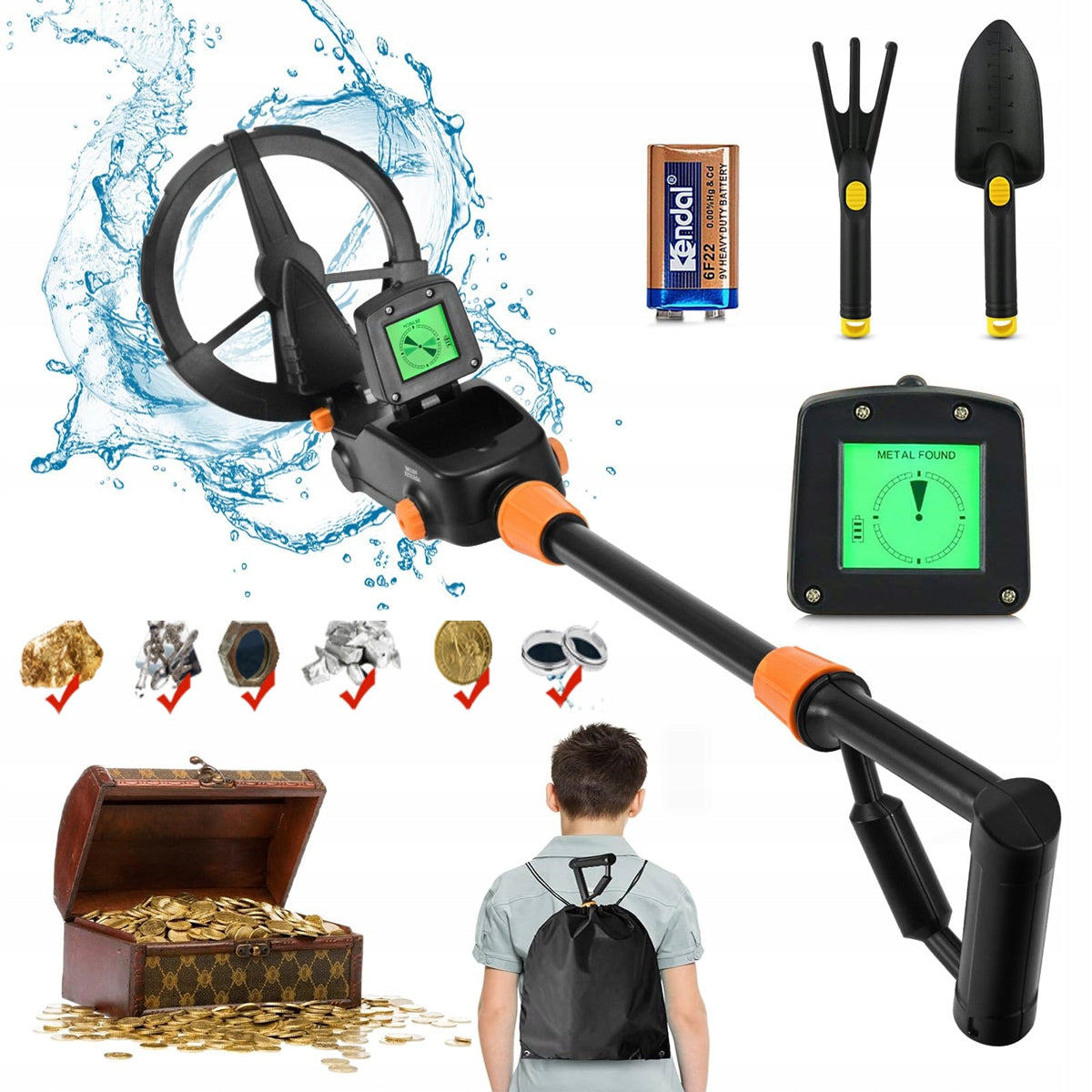 METAL DETECTOR FOR CHILDREN VERY PRECISE METAL WITH LCD DISPLAY Packaging status original