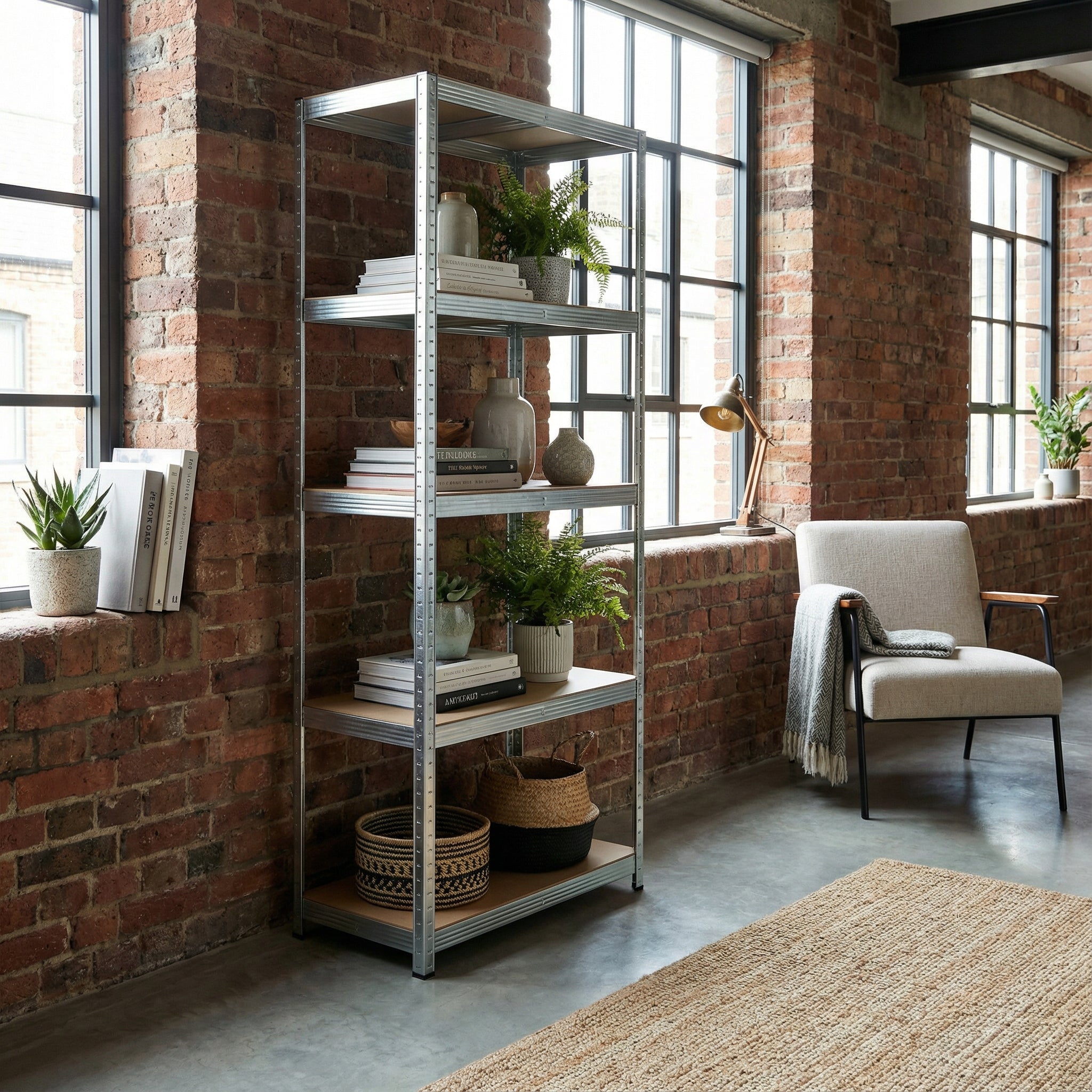 METAL GARAGE STORAGE RACK 5-LEVELS 180x40x40CM 875KG 4MM SILVER EAN (GTIN) 5904541429342